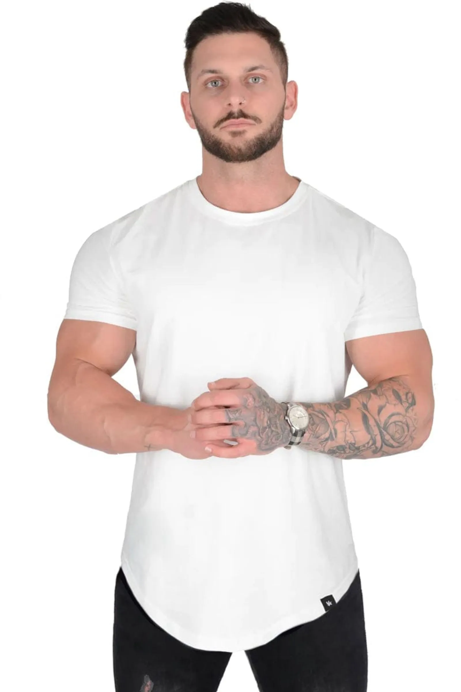 Shirts<Youngla 402 Perfect Tee-Scallop Bottom Black|Grey|Beige|White