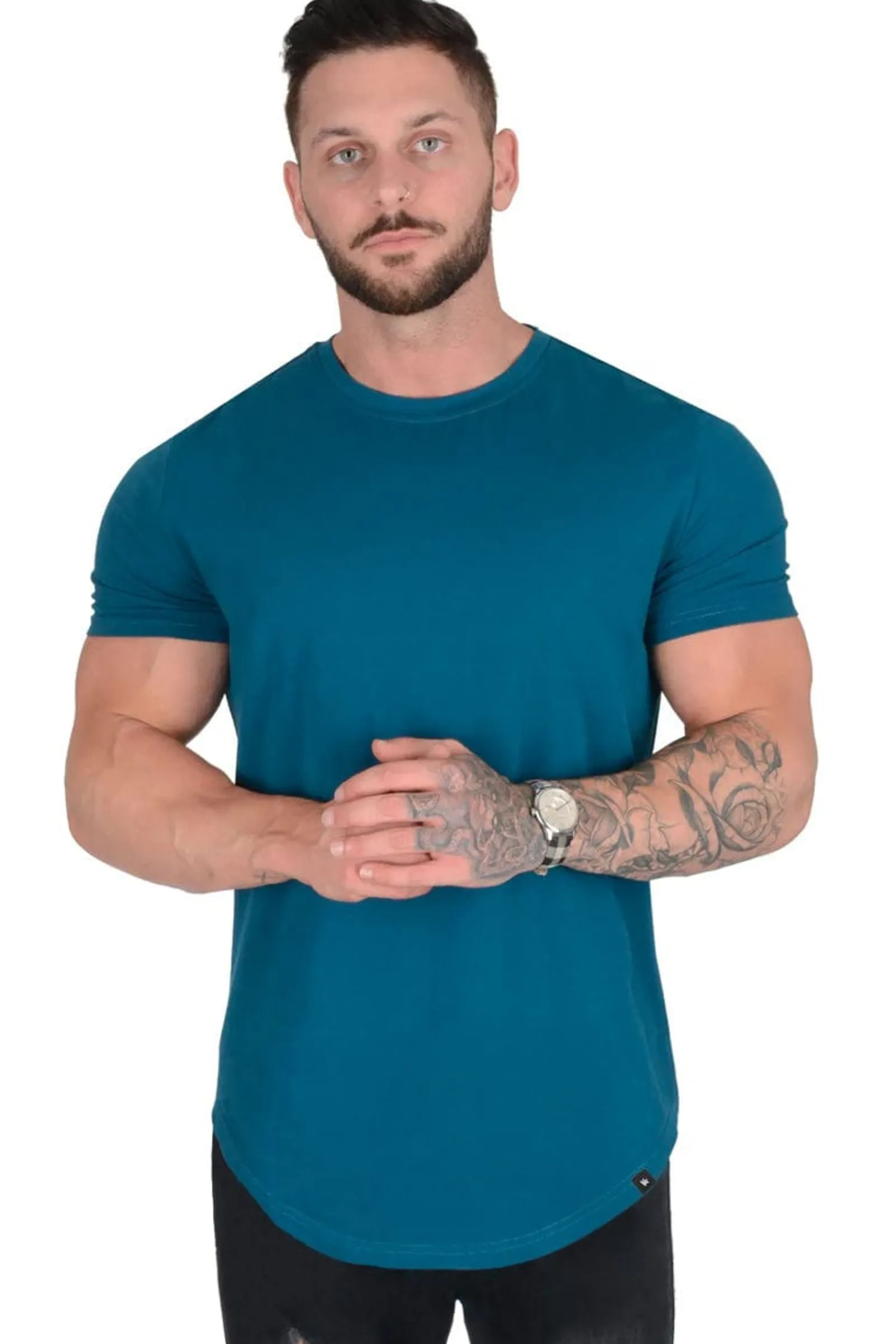Shirts<Youngla 402 Perfect Tee-Scallop Bottom Black|Grey|Beige|White