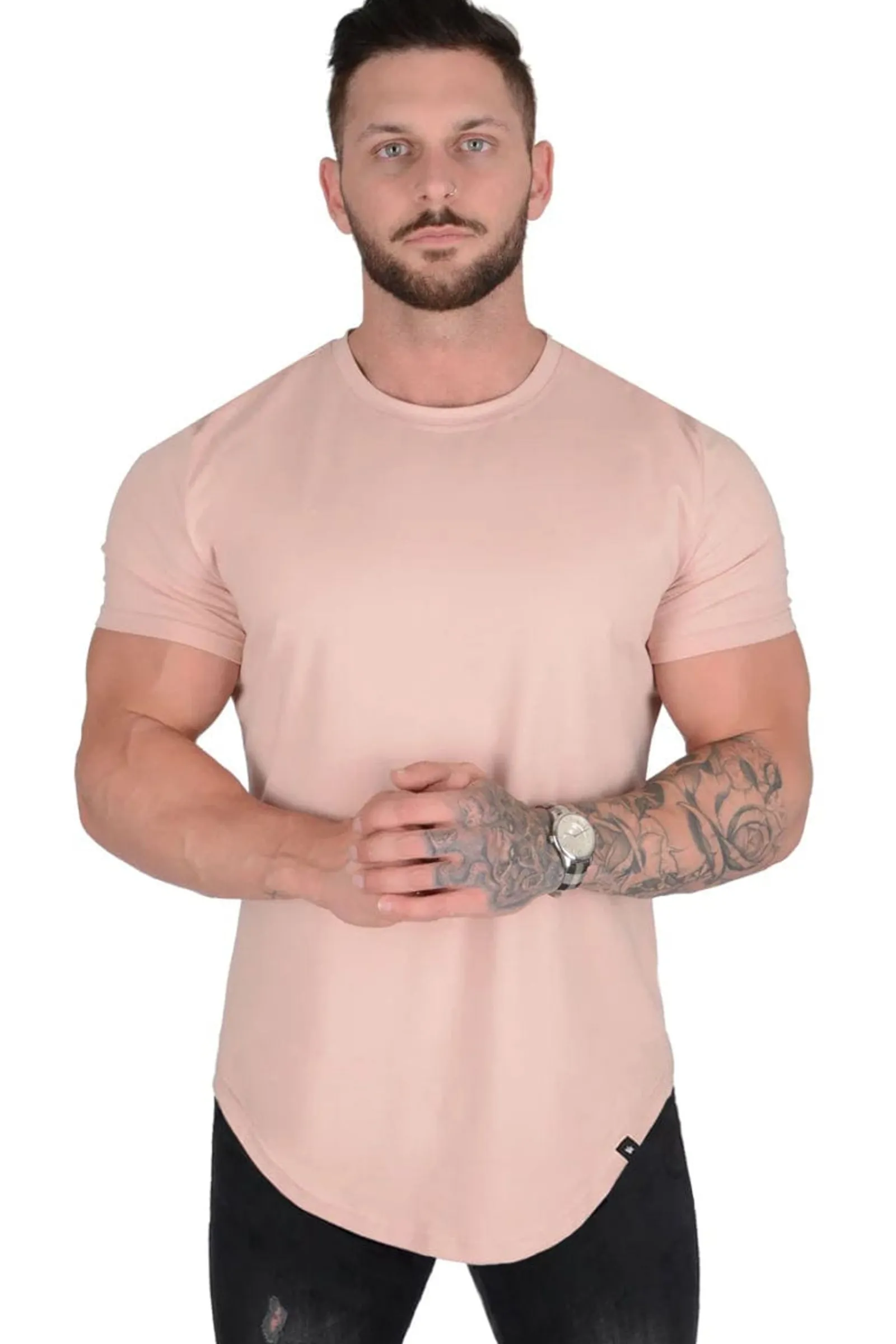 Shirts<Youngla 402 Perfect Tee-Scallop Bottom Black|Grey|Beige|White