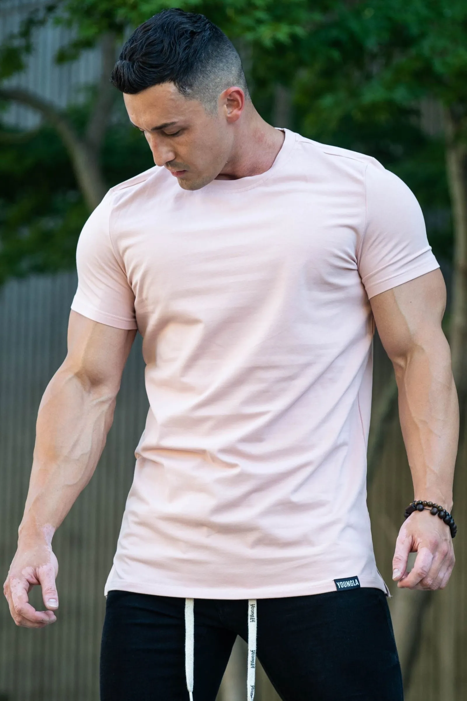 Shirts<Youngla 411 Perfect Tee-Straight Bottom Black|Khaki|White|Grey