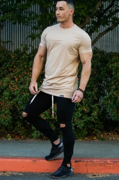 Shirts<Youngla 411 Perfect Tee-Straight Bottom Black|Khaki|White|Grey