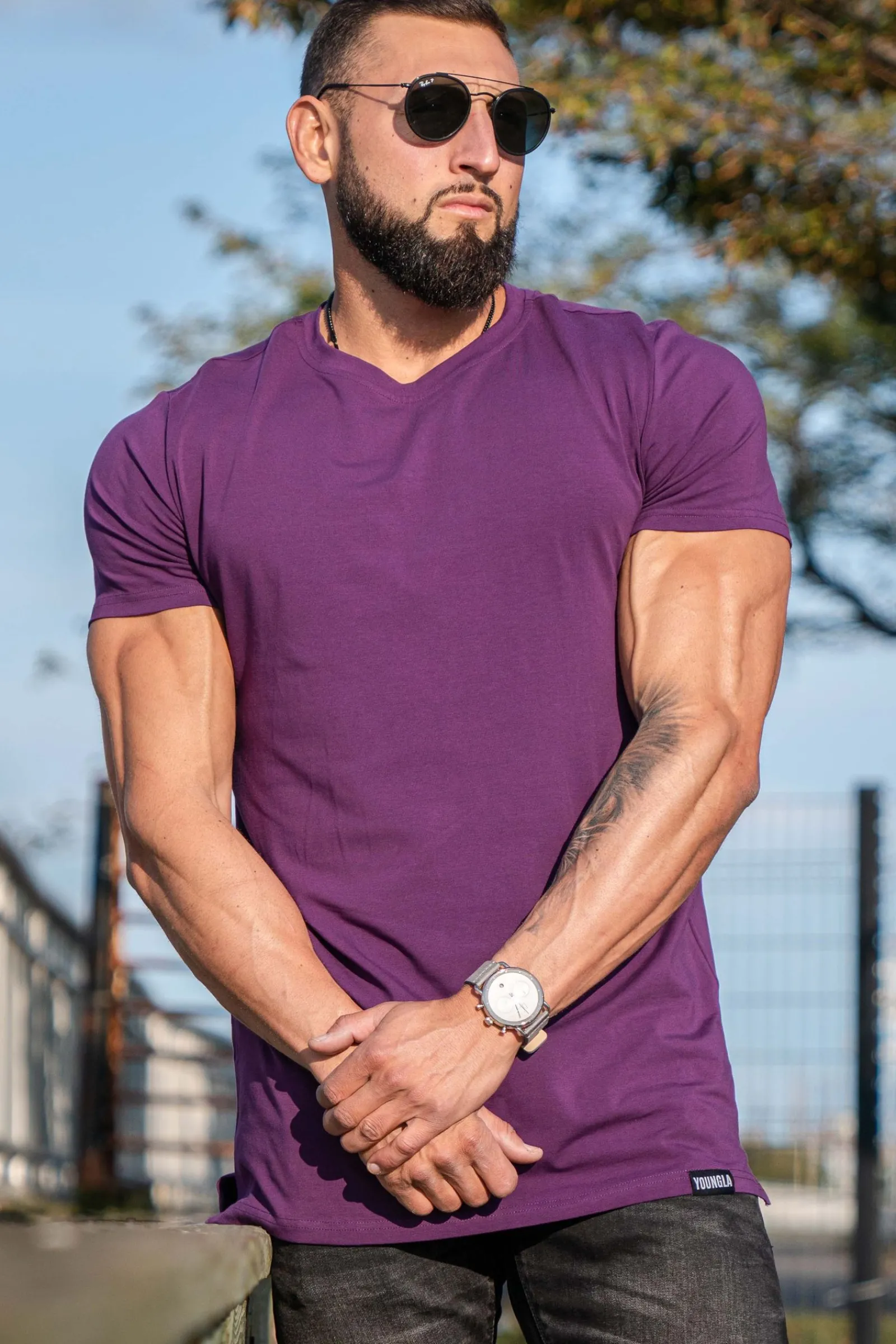 Shirts<Youngla 411 Perfect Tee-Straight Bottom Black|Khaki|White|Grey
