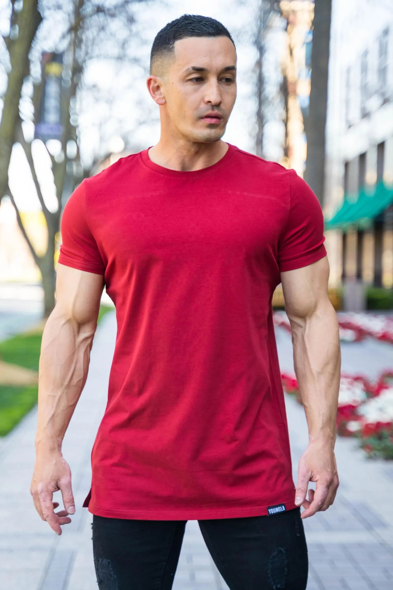 Shirts<Youngla 411 Perfect Tee-Straight Bottom Black|Khaki|White|Grey