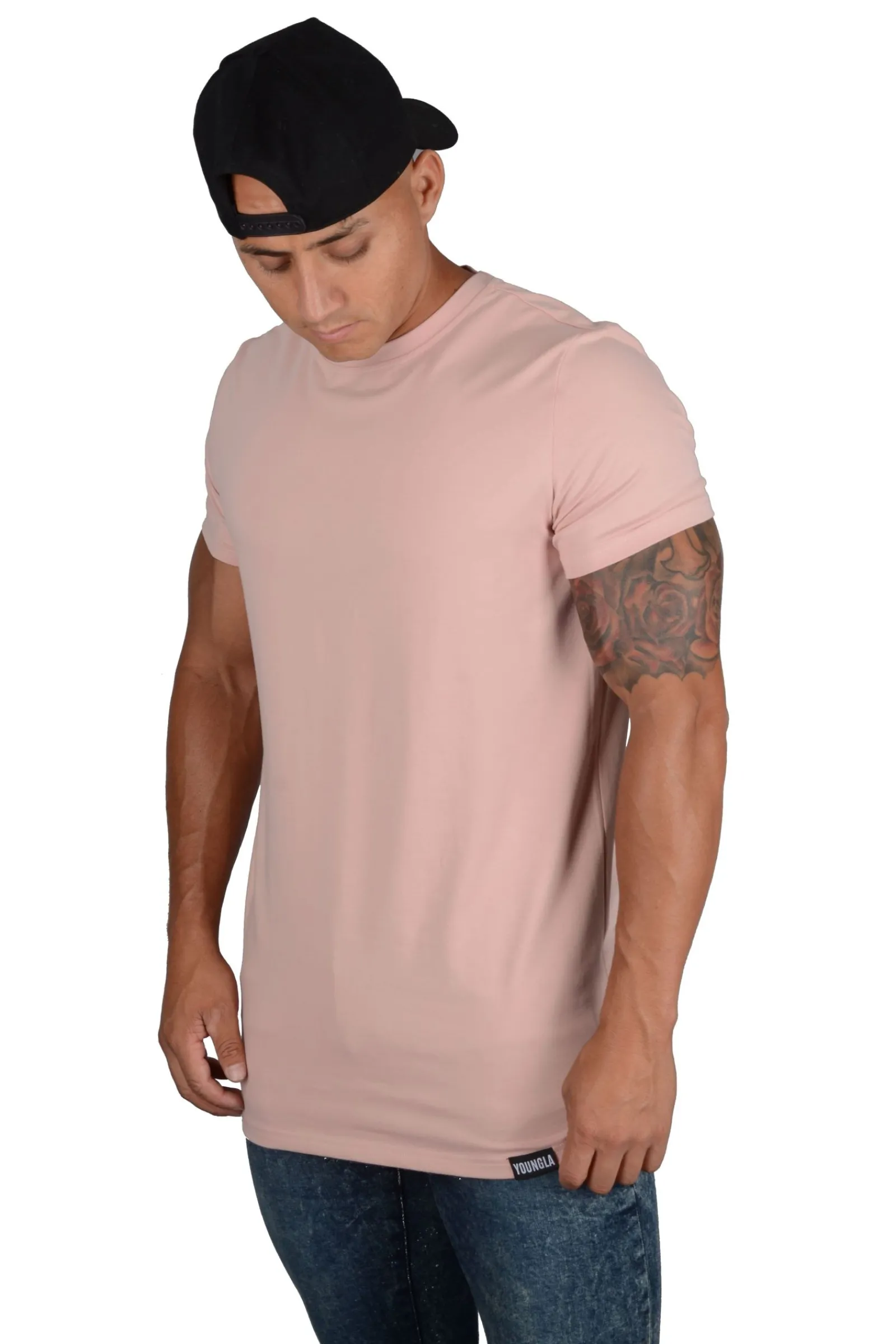Shirts<Youngla 411 Perfect Tee-Straight Bottom Black|Khaki|White|Grey