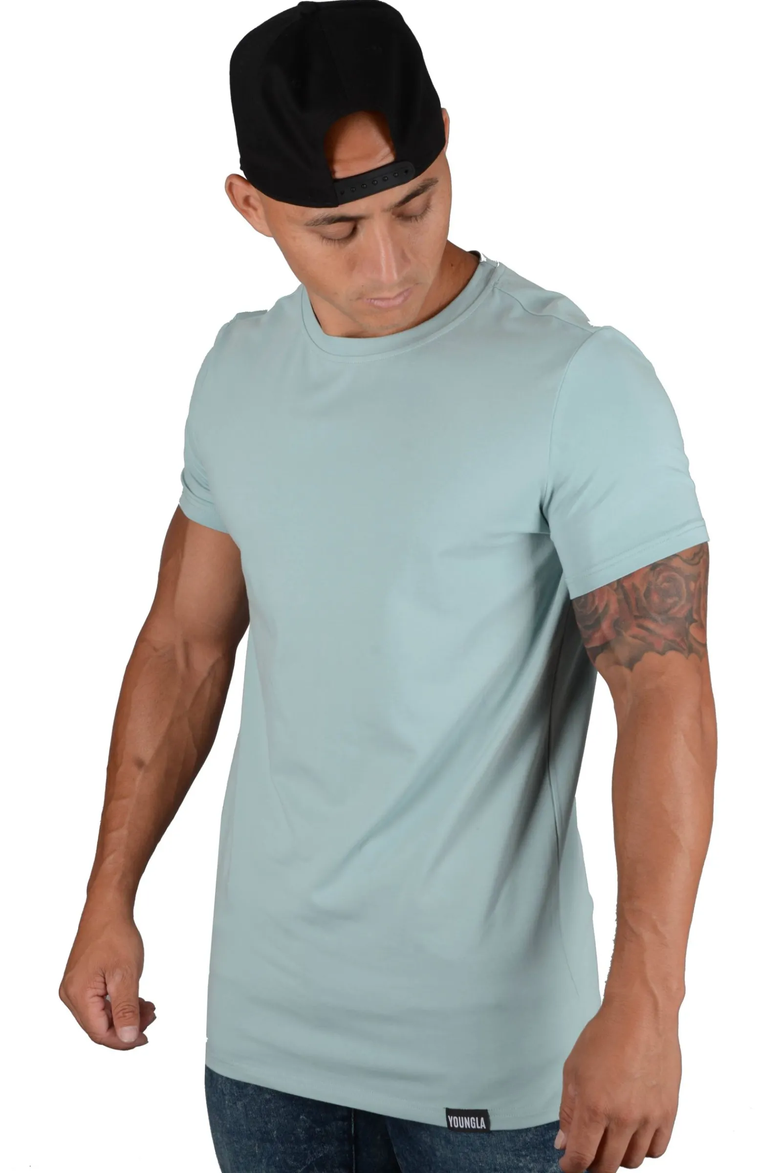 Shirts<Youngla 411 Perfect Tee-Straight Bottom Black|Khaki|White|Grey