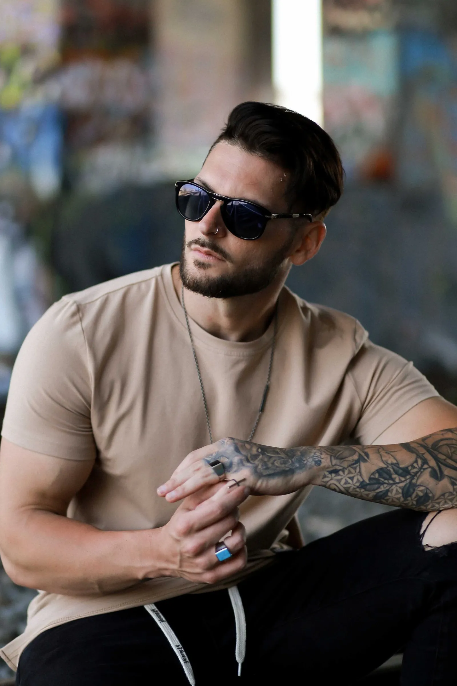 Shirts<Youngla 411 Perfect Tee-Straight Bottom Black|Khaki|White|Grey