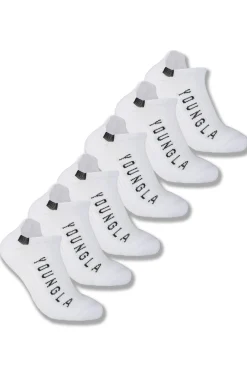 Accessories<Youngla 710 Performance Ankle Socks 3-Pack Black|White