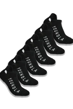 Accessories<Youngla 710 Performance Ankle Socks 3-Pack Black|White