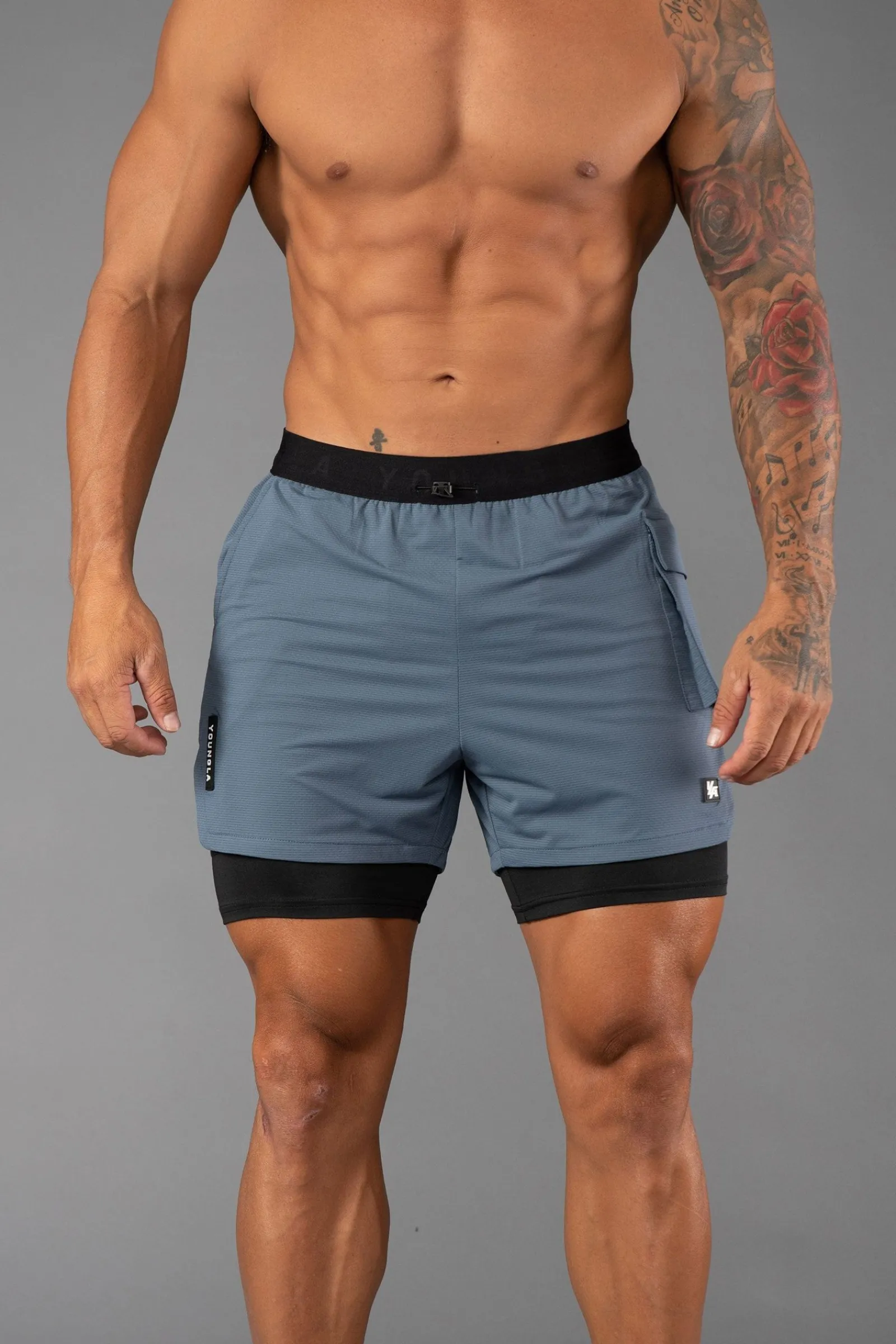 Shorts<Youngla 121 Performance Line Compression Shorts Black|White|Beige|Forest Green