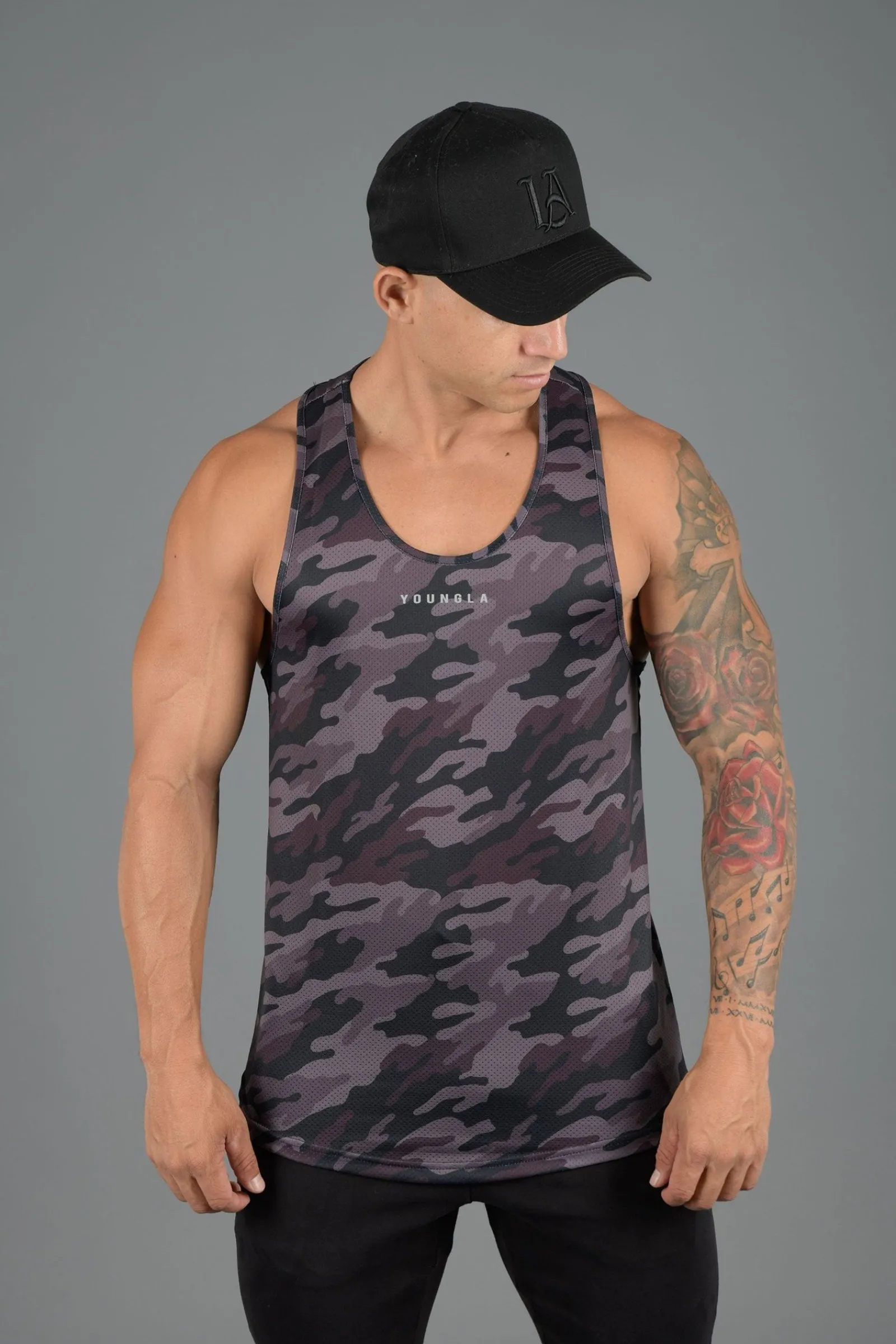 Tanks<Youngla 305 Performance Line Tank Tops Black|Beige|Camo Black|Camo White