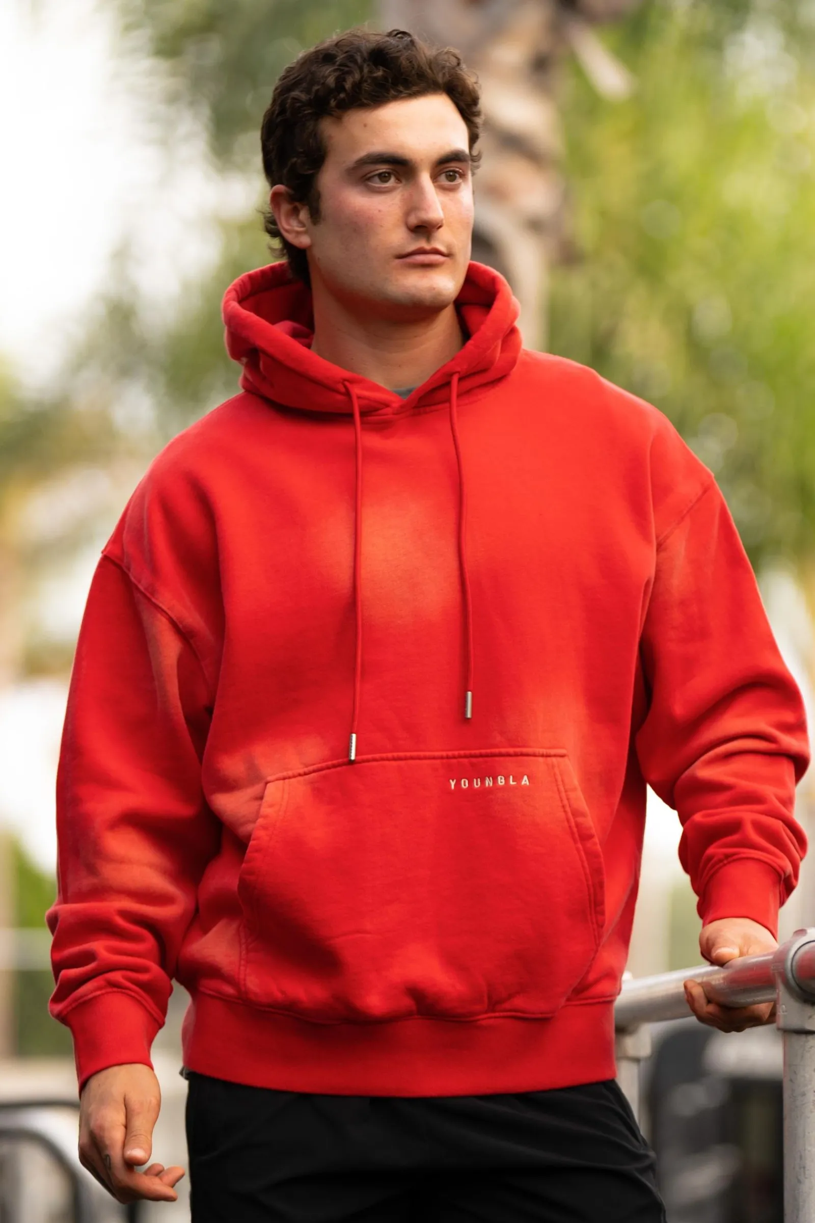 Outerwear<Youngla 549 Phantom Hoodies Black Wash|Brown Wash|Purple Wash|Red Wash