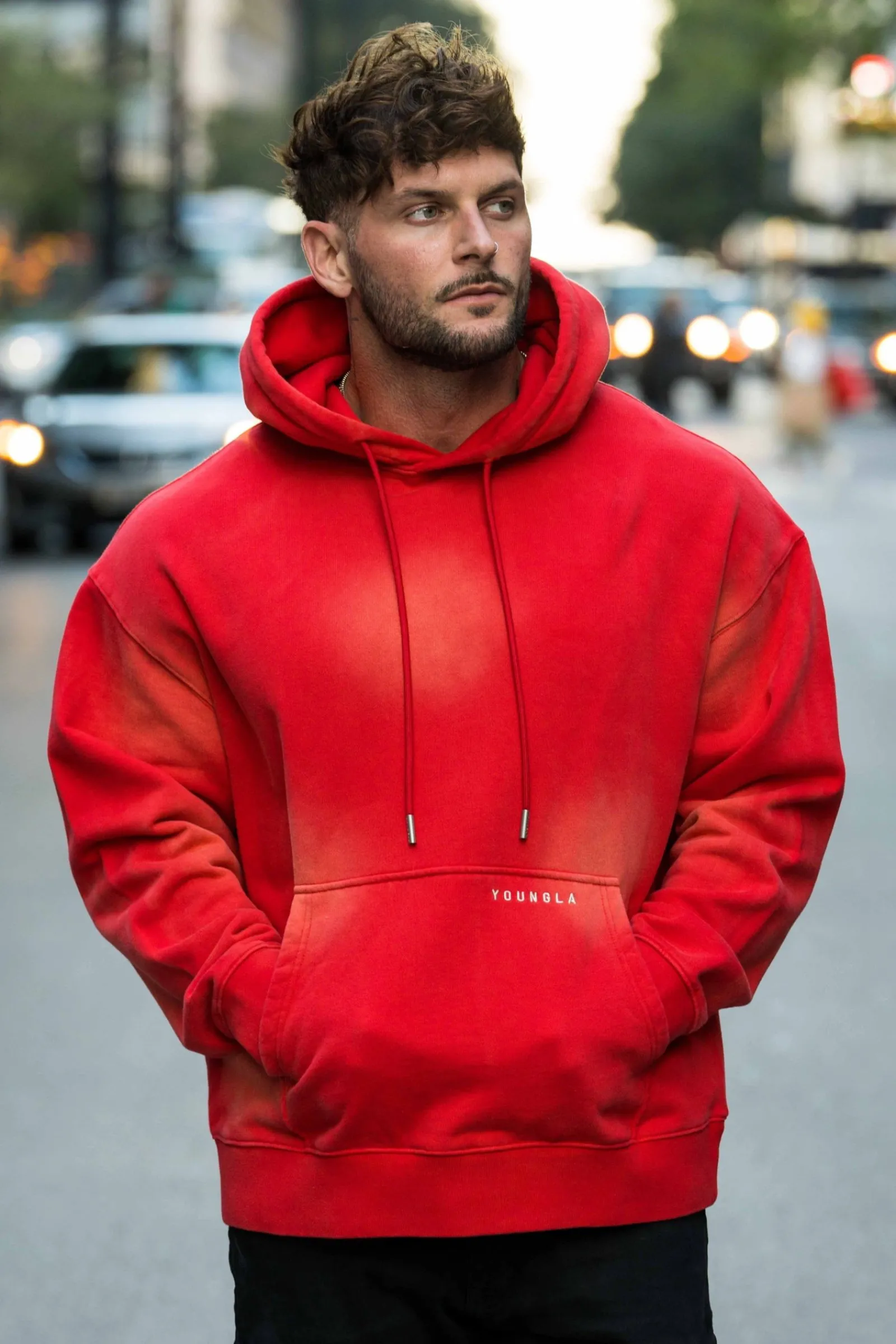 Outerwear<Youngla 549 Phantom Hoodies Black Wash|Brown Wash|Purple Wash|Red Wash