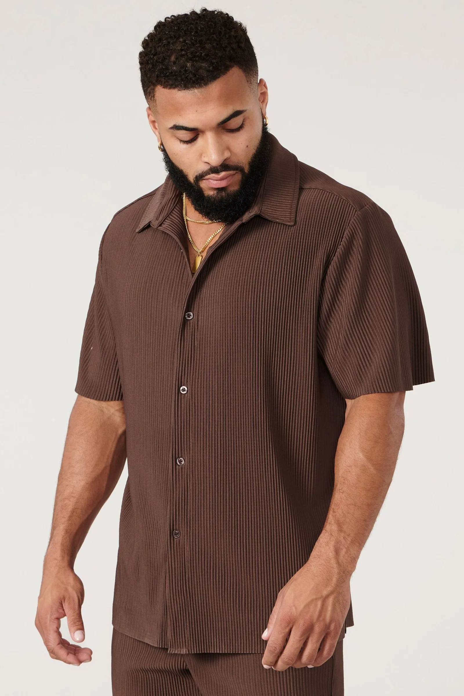 Shirts<Youngla 448 Pleated Festival Shirts Black|Chocolate|Cream|Light Blue