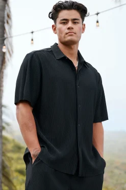 Shirts<Youngla 448 Pleated Festival Shirts Black|Chocolate|Cream|Light Blue