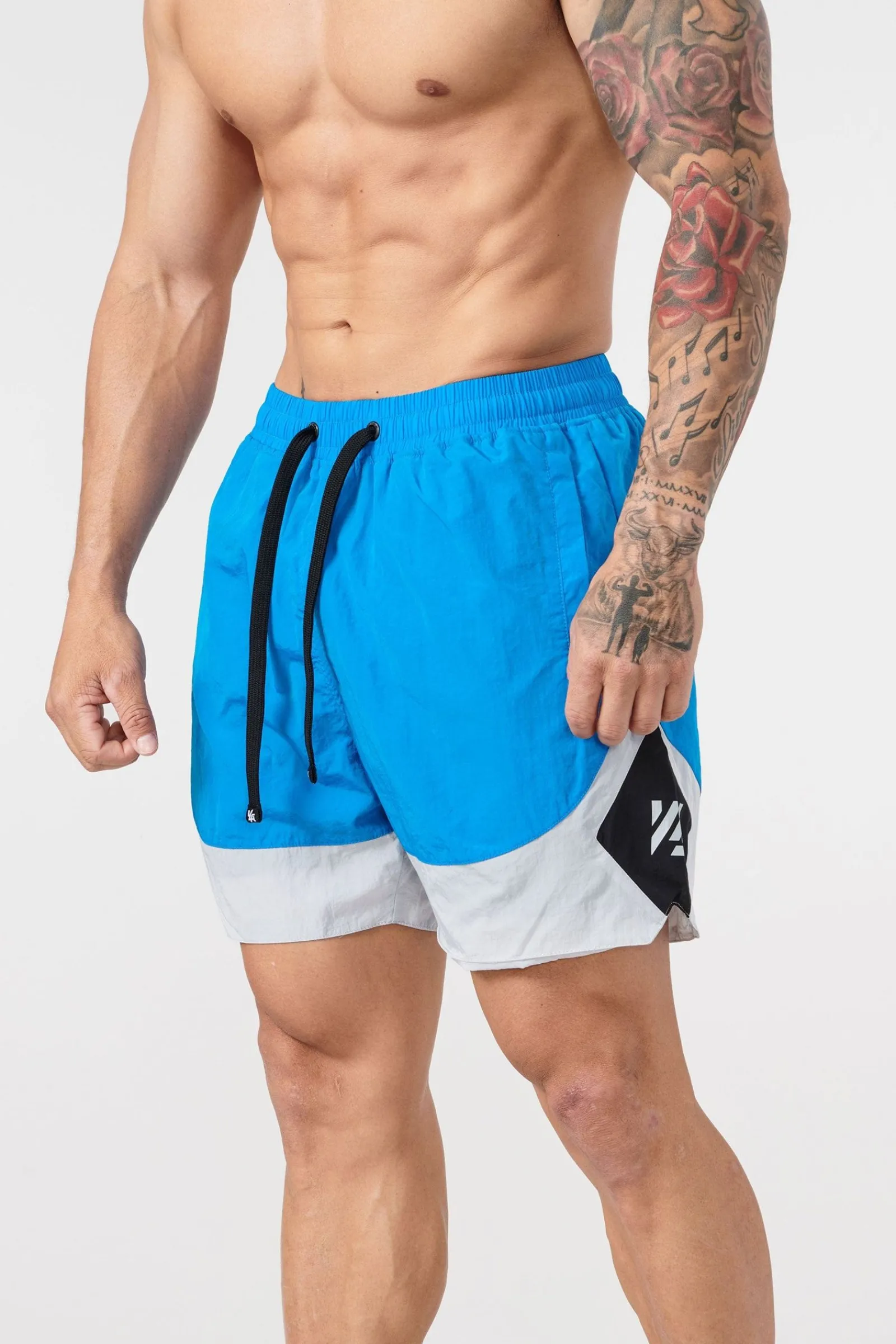 Shorts<Youngla 109 Retro Shorts All Black|All Grey|Black/Sage Green|Blue/Grey