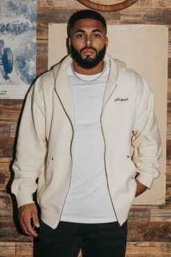 Outerwear<Youngla 546 Rivet Zipup Hoodies Black Wash|Brown Wash|Grey Wash|Off-White