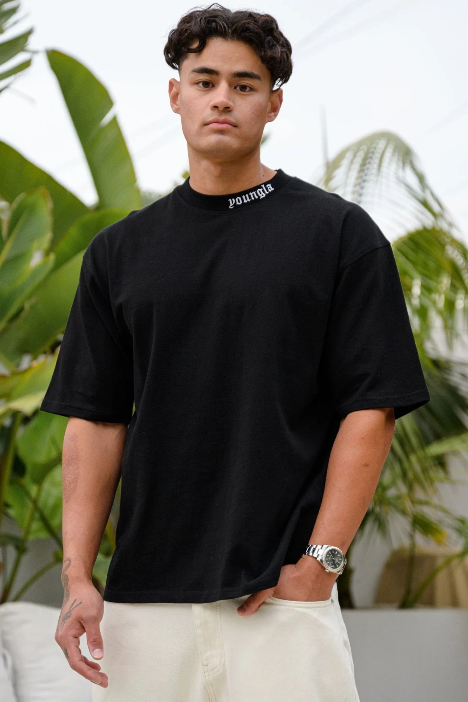 Shirts<Youngla 467 Roman Tees Black|Blue|Hot Fudge|Mustard Yellow