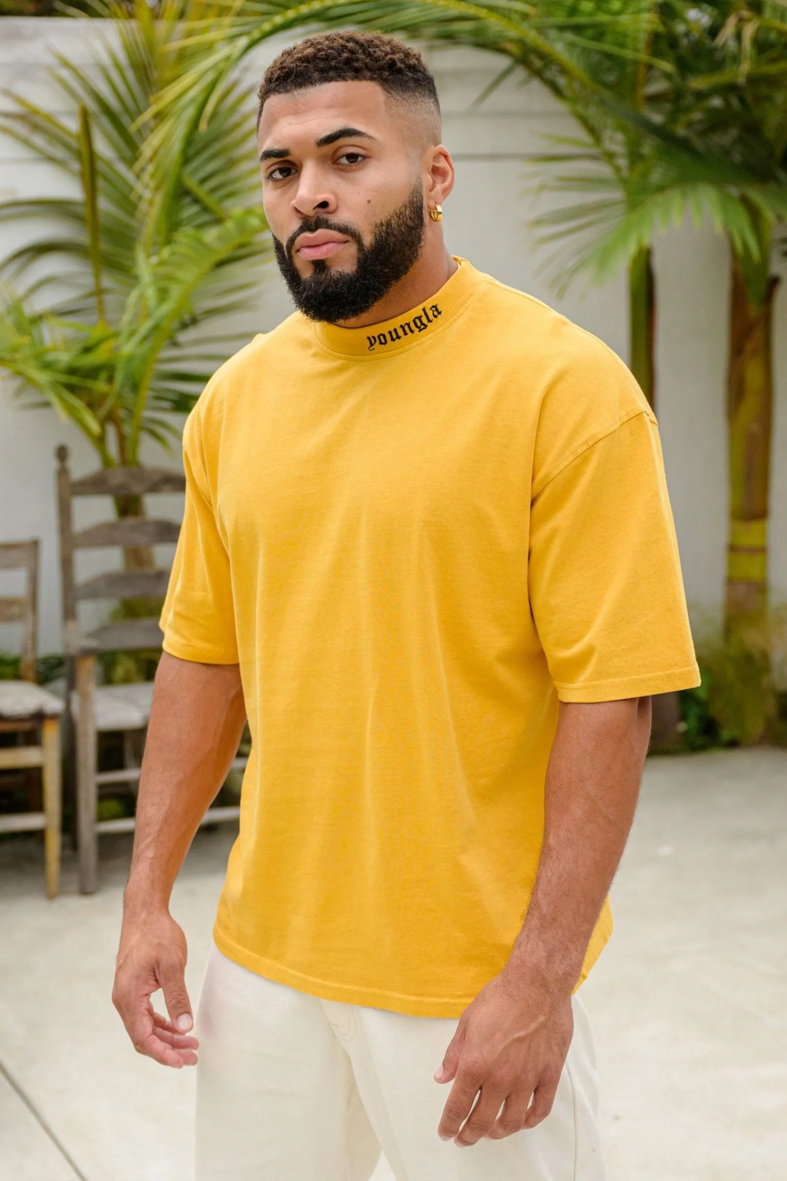 Shirts<Youngla 467 Roman Tees Black|Blue|Hot Fudge|Mustard Yellow