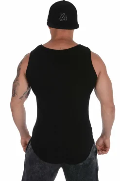 Tanks<Youngla 314 Scoop Bottom Ribbed Tank Grey Silver|Black|Burgundy|Black Acid Wash