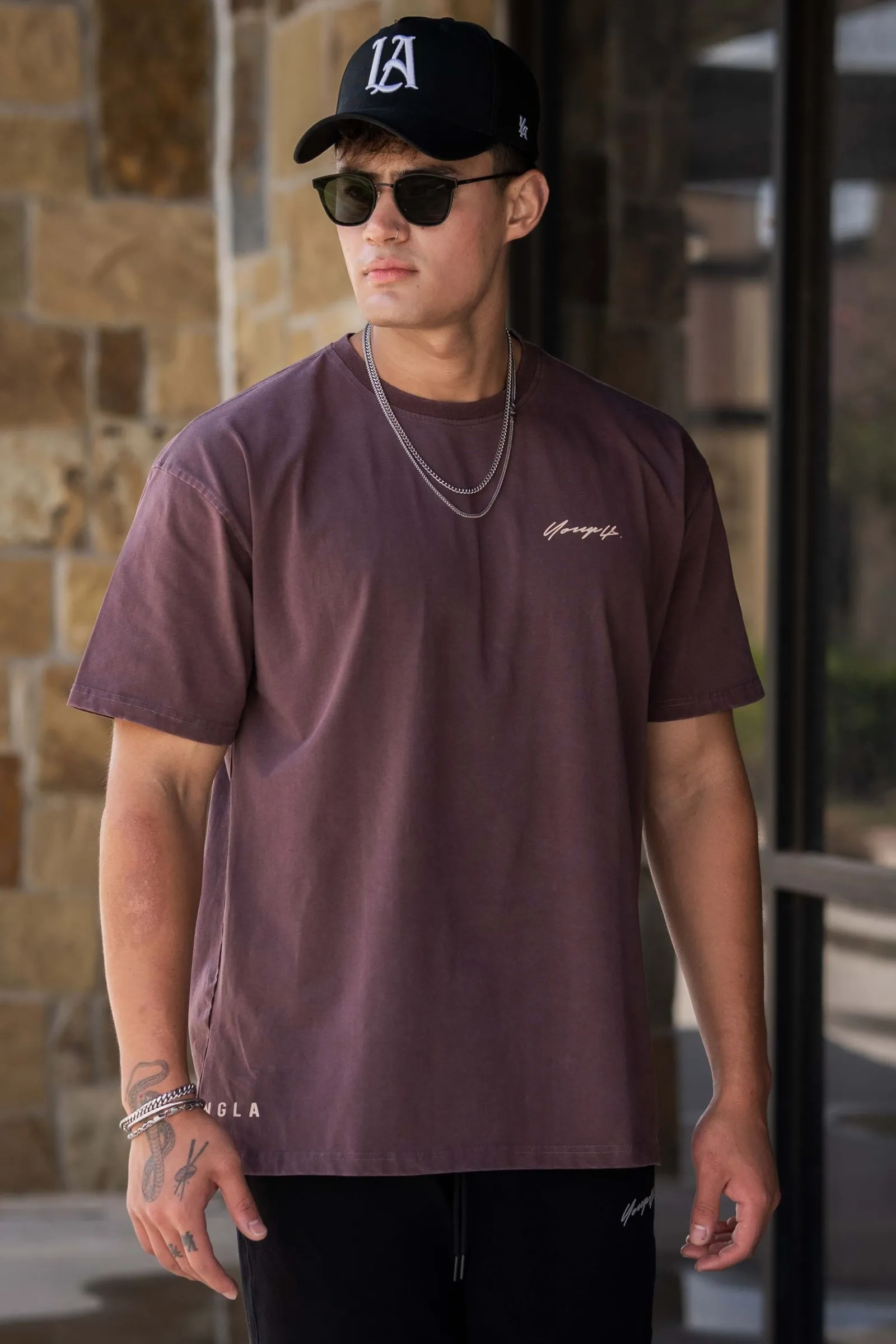 Shirts<Youngla 414 Signature Tees Black Wash|Deep Teal|Grey Blue|White