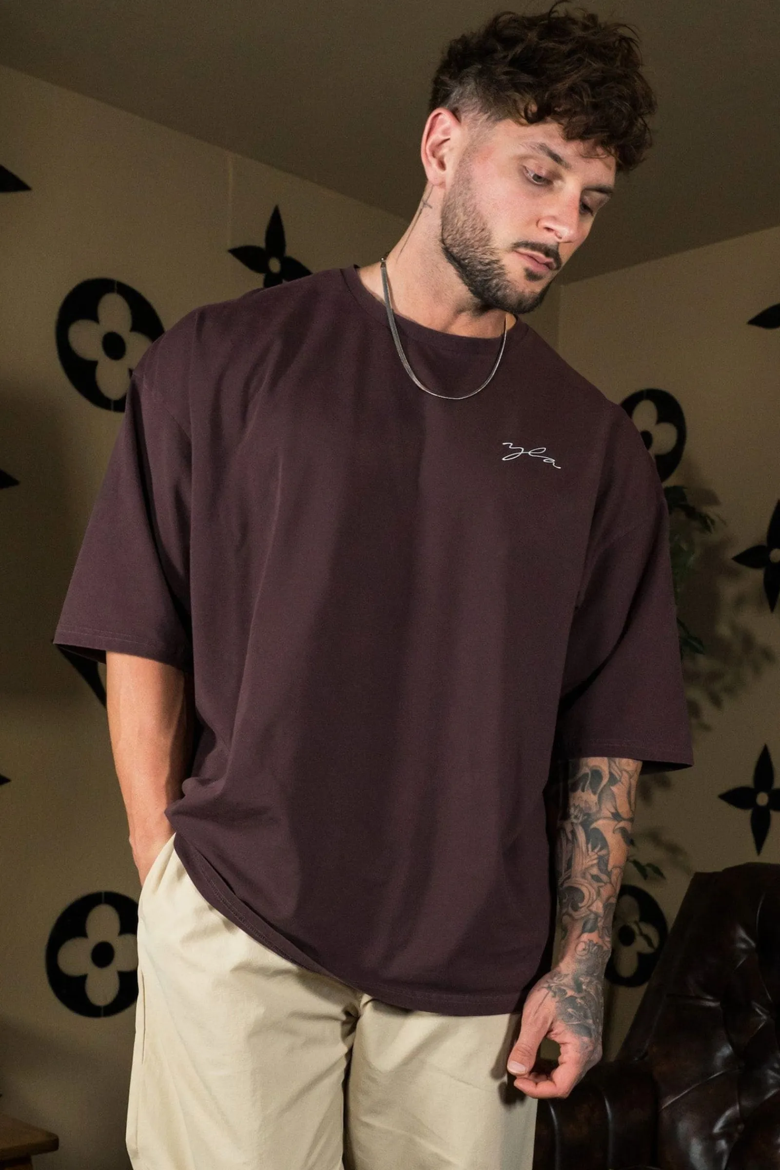 Shirts<Youngla 464 Skyline Super Sized Tees Black Wash|Lavender Wash|Plum Perfect Wash|Sepia Rose Wash