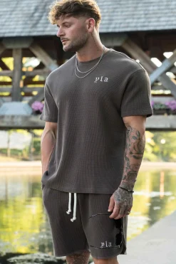 Shirts<Youngla 427 Summer Waffle Tees Black|Chocolate|Heather Grey|Rusty Orange