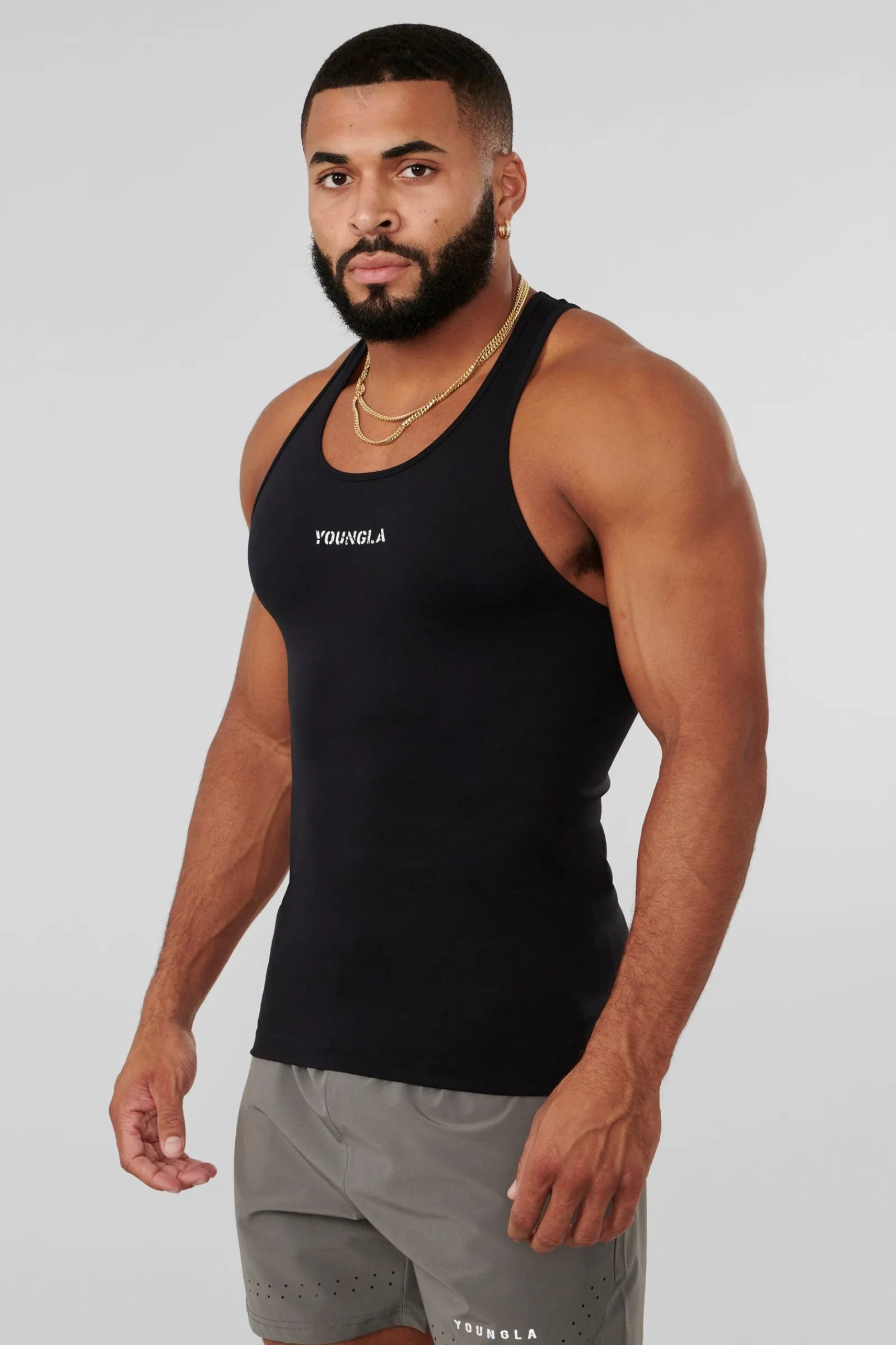 Tanks<Youngla 302 Supervillain Stringers Black|Forest Green|Grey|Navy