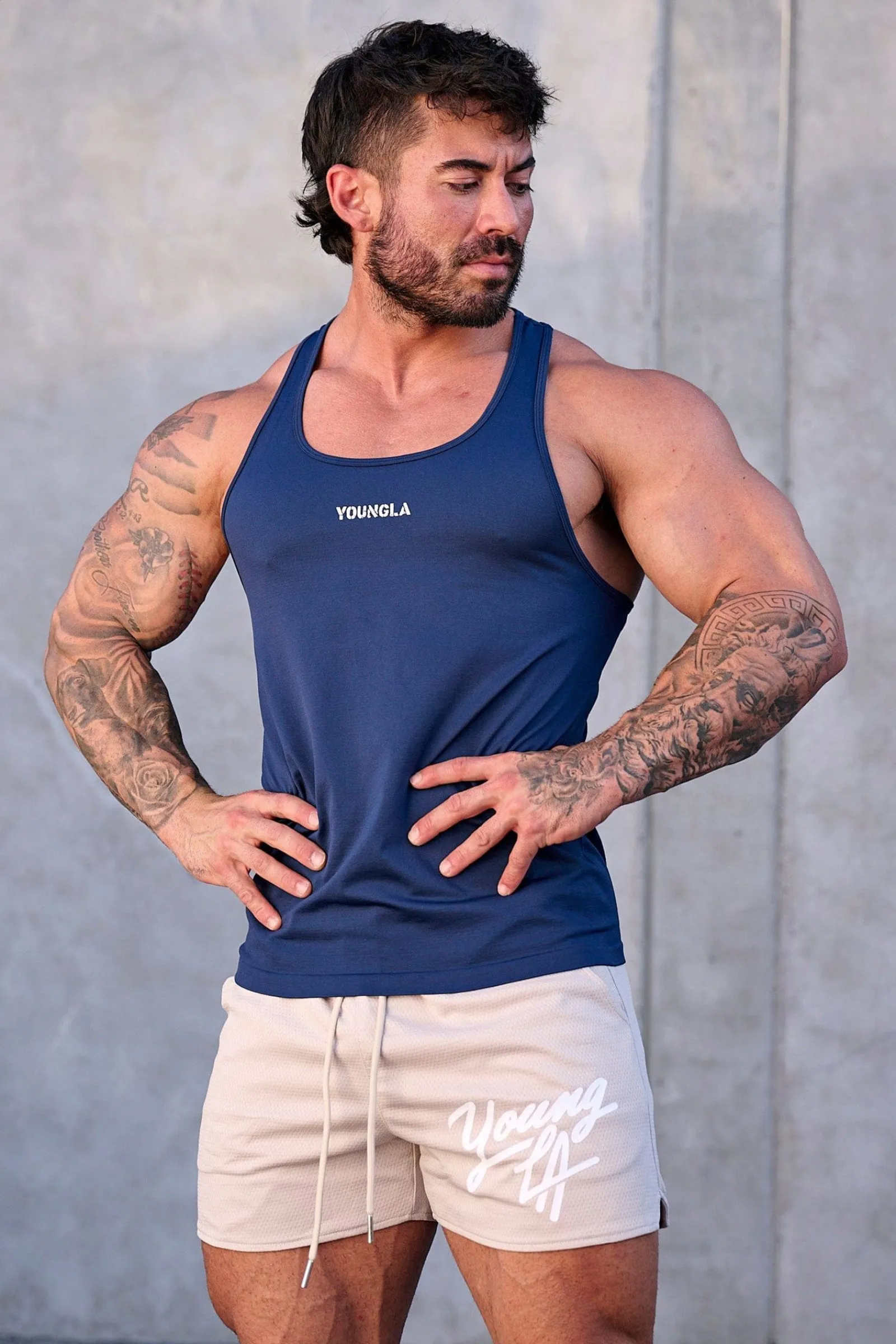 Tanks<Youngla 302 Supervillain Stringers Black|Forest Green|Grey|Navy