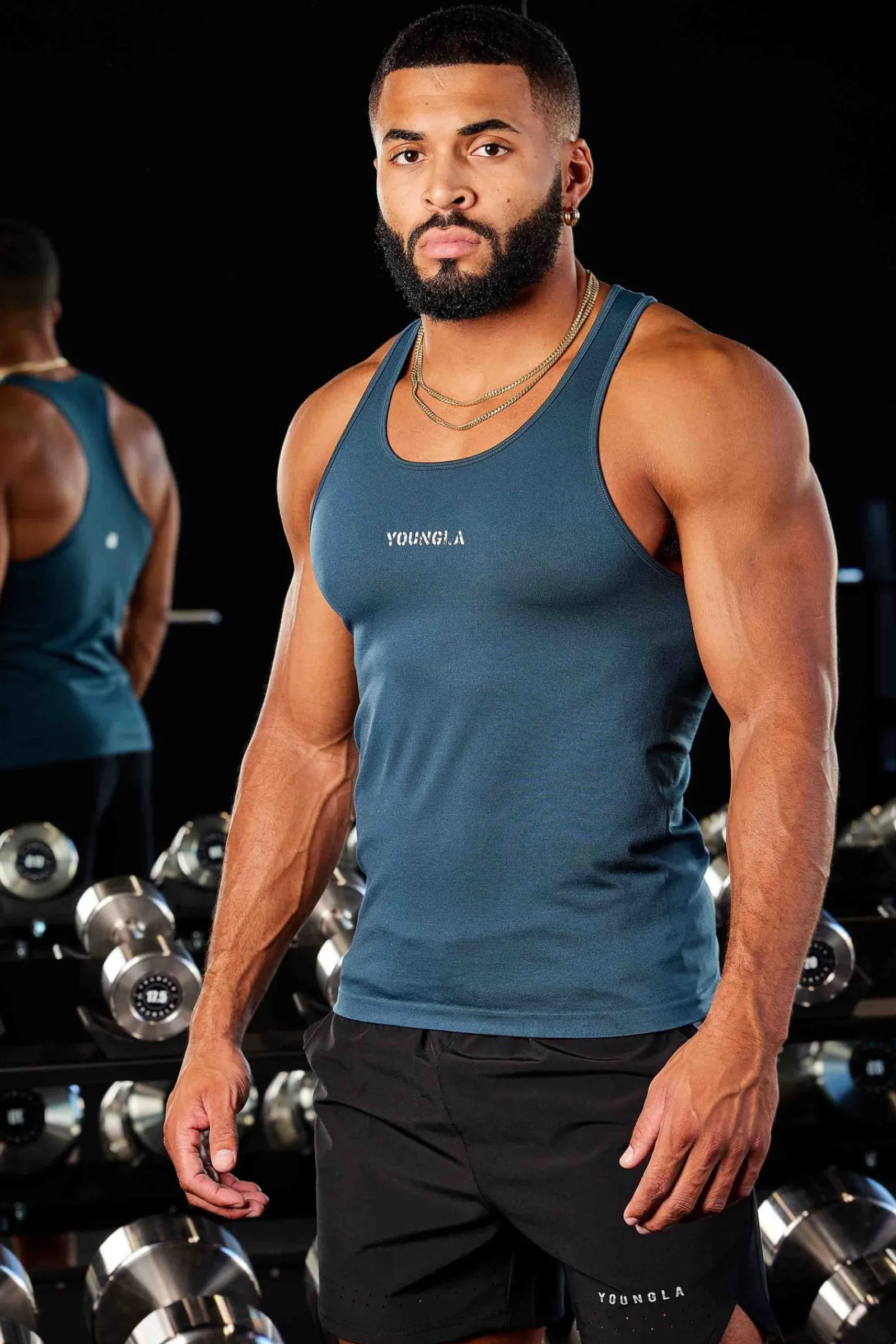 Tanks<Youngla 302 Supervillain Stringers Black|Forest Green|Grey|Navy