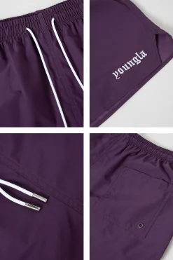 Shorts<Youngla 131 The Finest Shorts Black|Brown|Burgundy|Deep Purple