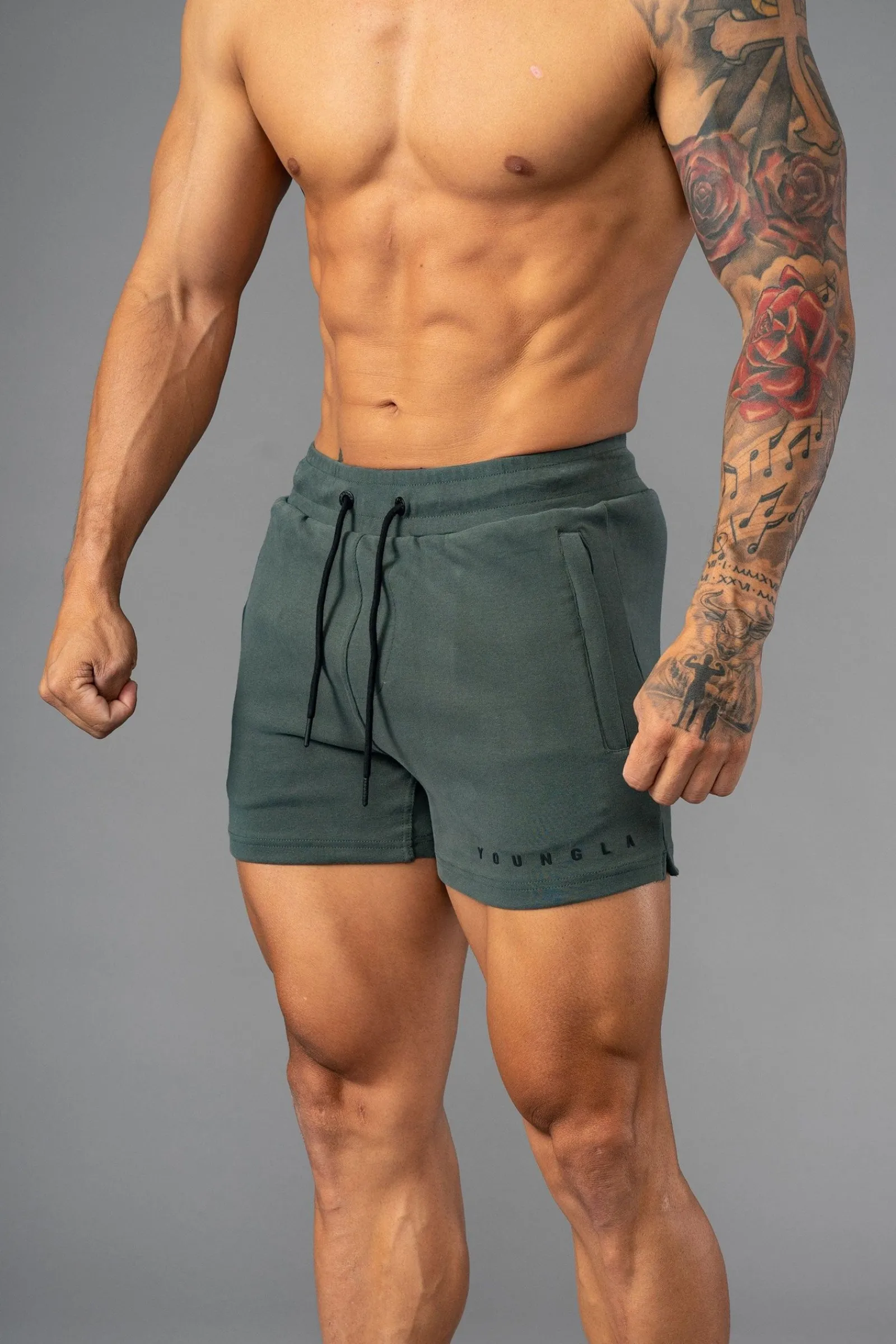 Shorts<Youngla 113 The Perfect Short Shorts Black|Forest Green|Heather Grey|Nardo Grey