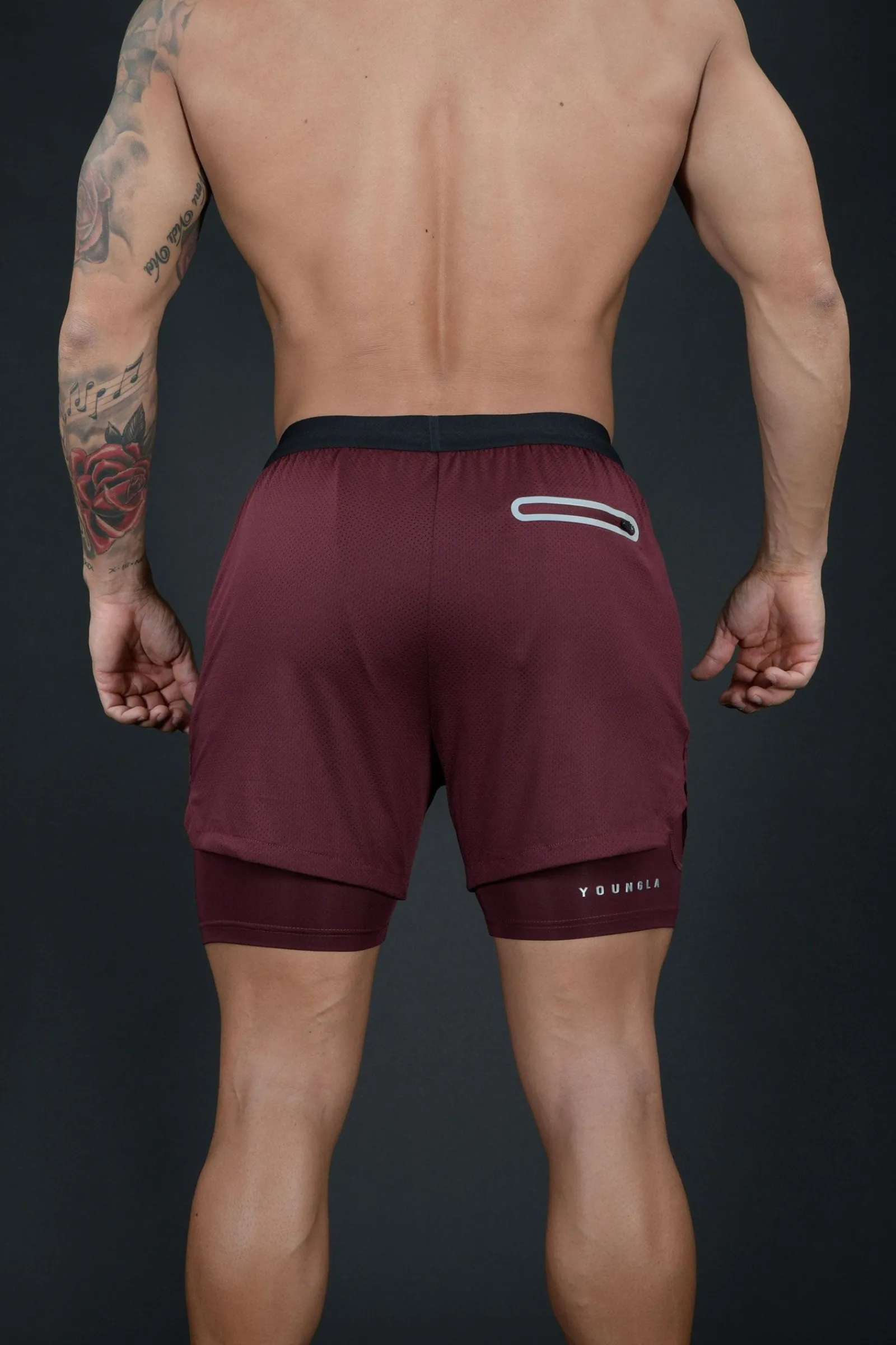 Shorts<Youngla 129 Trilogy Compression Shorts Black|Teal|Dark Red|Nude