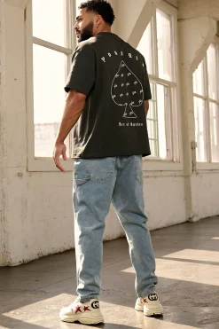 Shirts<Youngla 4098-Ace Of Spades Tees Black|Charcoal|Coffee|Off-White