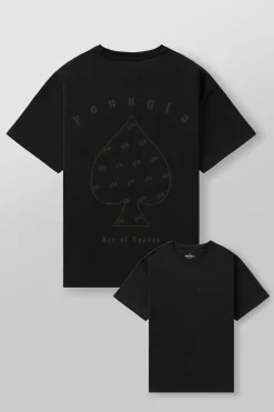 Shirts<Youngla 4098-Ace Of Spades Tees Black|Charcoal|Coffee|Off-White