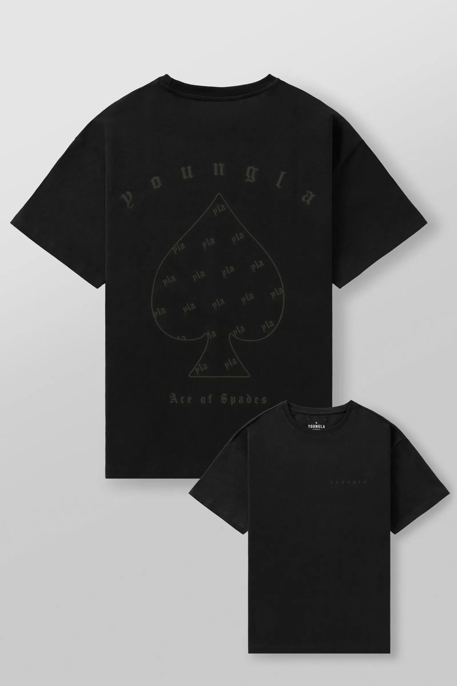 Shirts<Youngla 4098-Ace Of Spades Tees Black|Charcoal|Coffee|Off-White