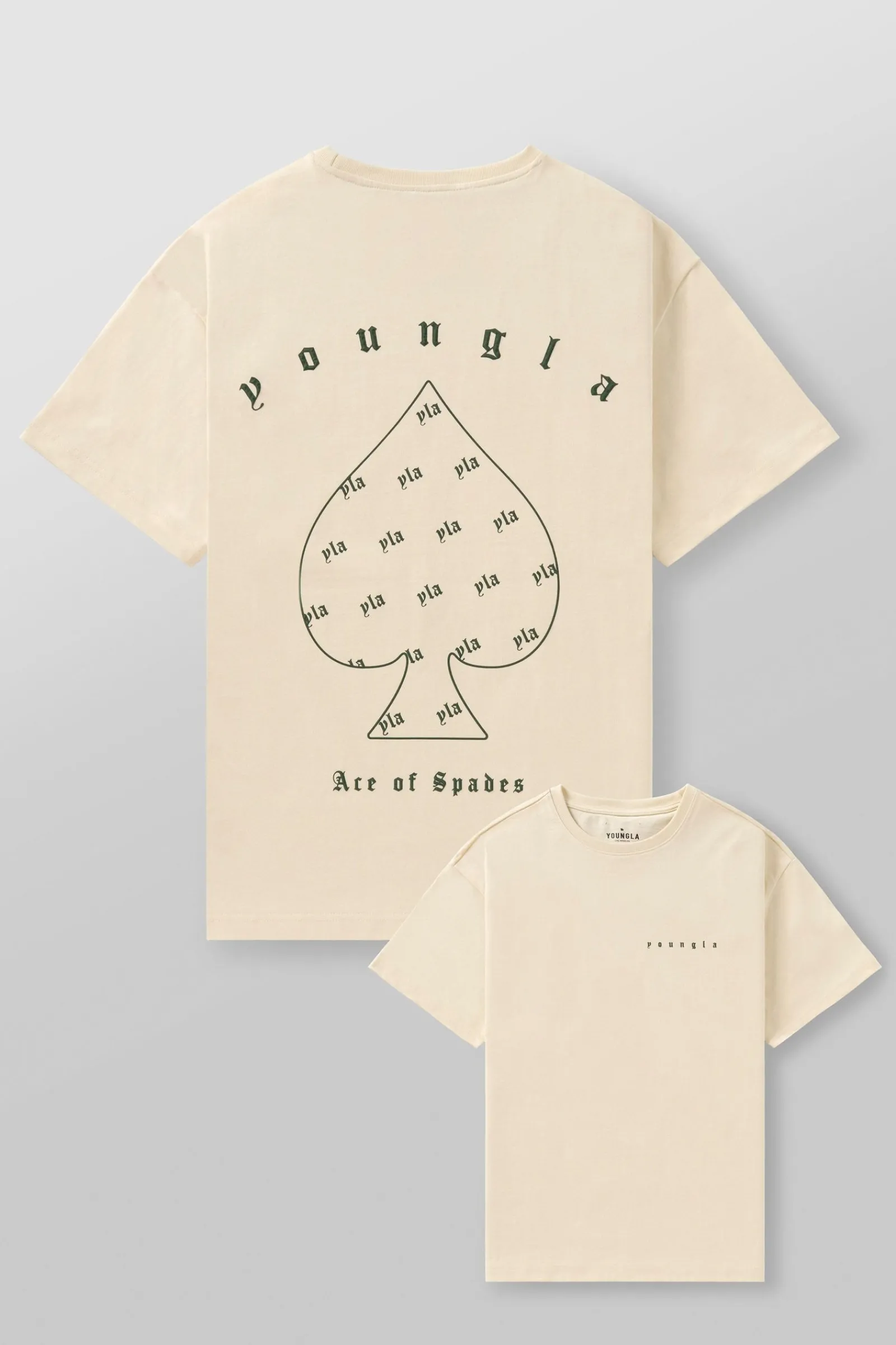 Shirts<Youngla 4098-Ace Of Spades Tees Black|Charcoal|Coffee|Off-White
