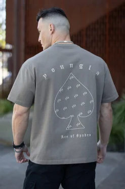 Shirts<Youngla 4098-Ace Of Spades Tees Black|Charcoal|Coffee|Off-White
