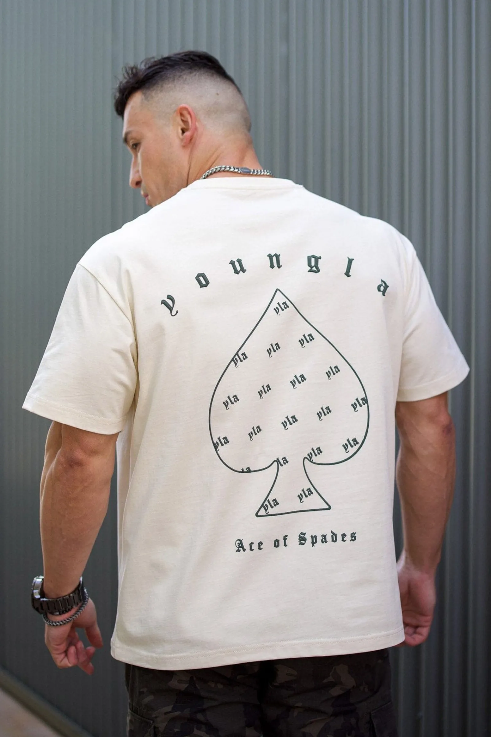 Shirts<Youngla 4098-Ace Of Spades Tees Black|Charcoal|Coffee|Off-White