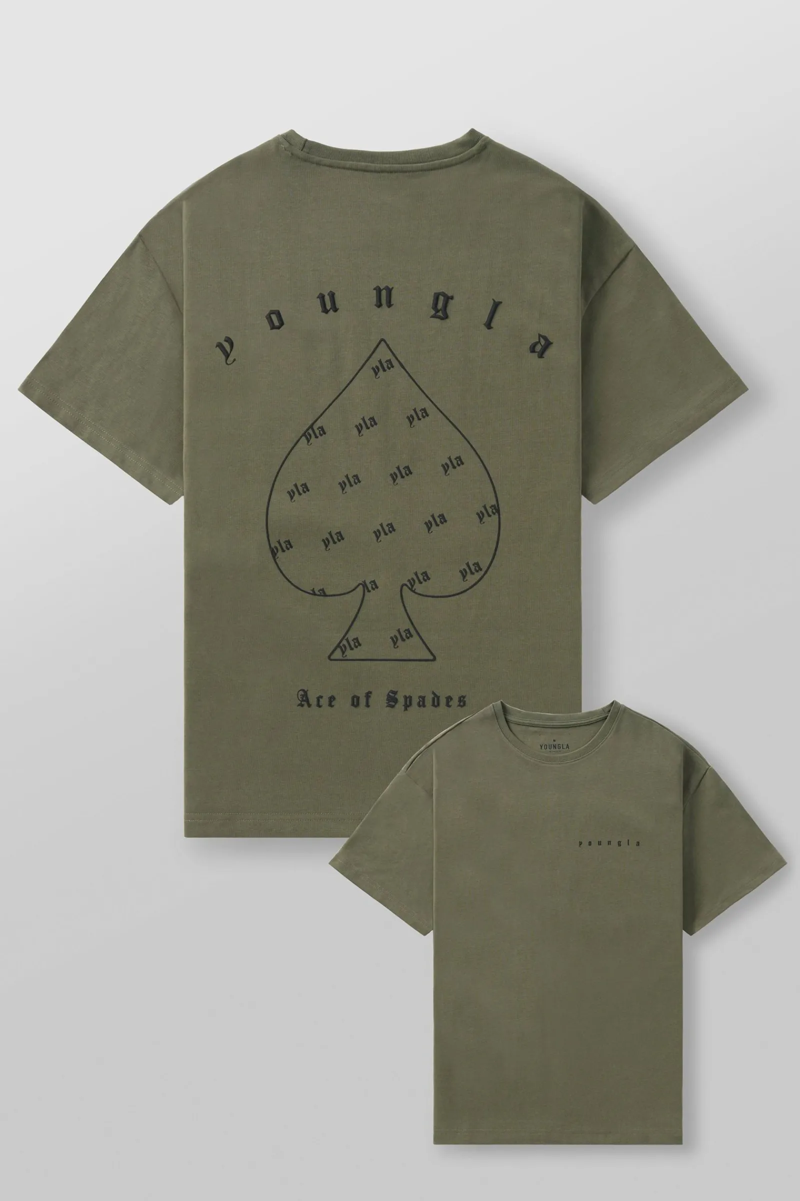 Shirts<Youngla 4098-Ace Of Spades Tees Black|Charcoal|Coffee|Off-White