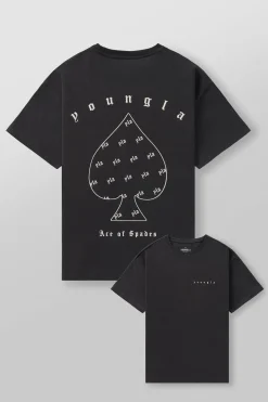 Shirts<Youngla 4098-Ace Of Spades Tees Black|Charcoal|Coffee|Off-White