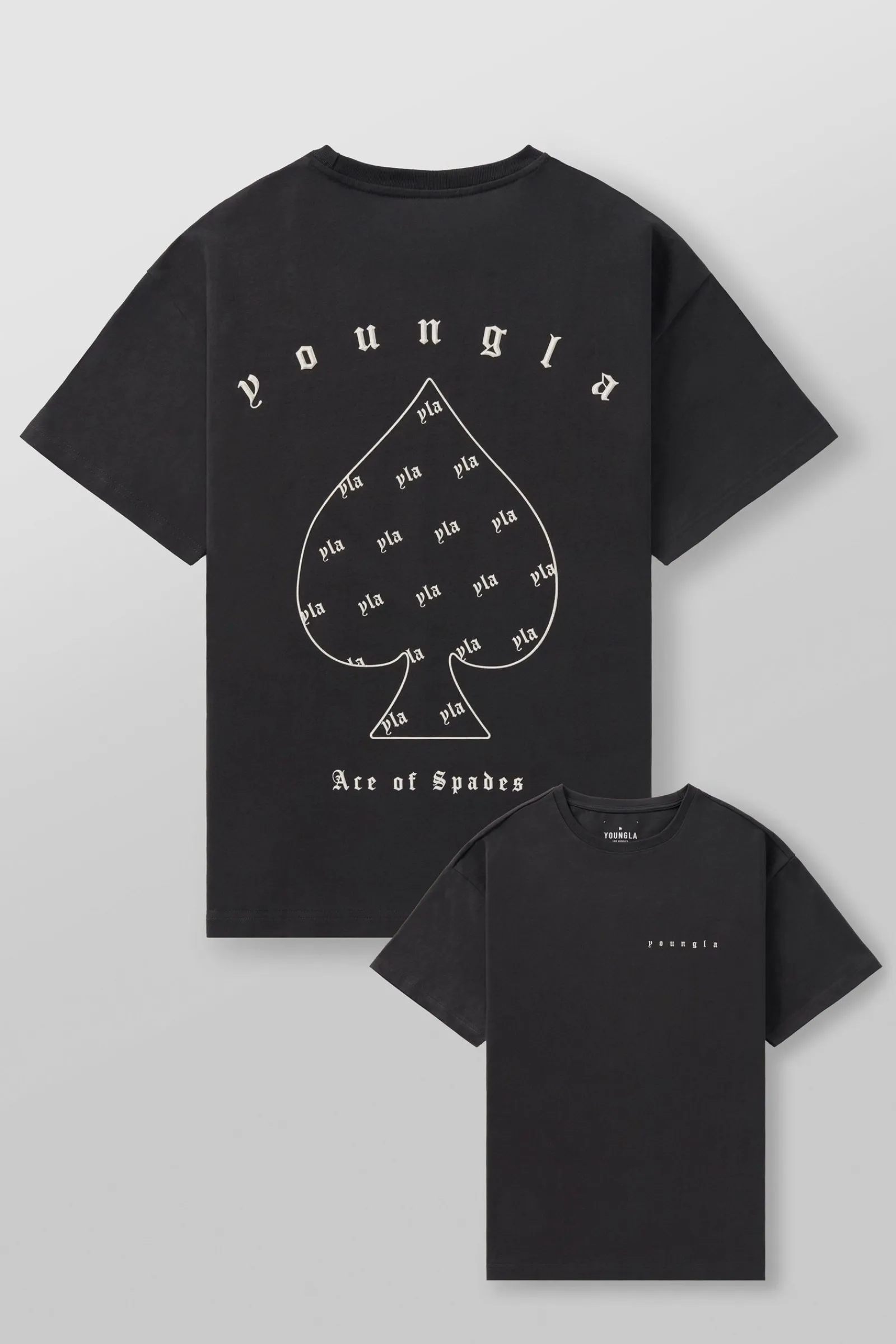 Shirts<Youngla 4098-Ace Of Spades Tees Black|Charcoal|Coffee|Off-White