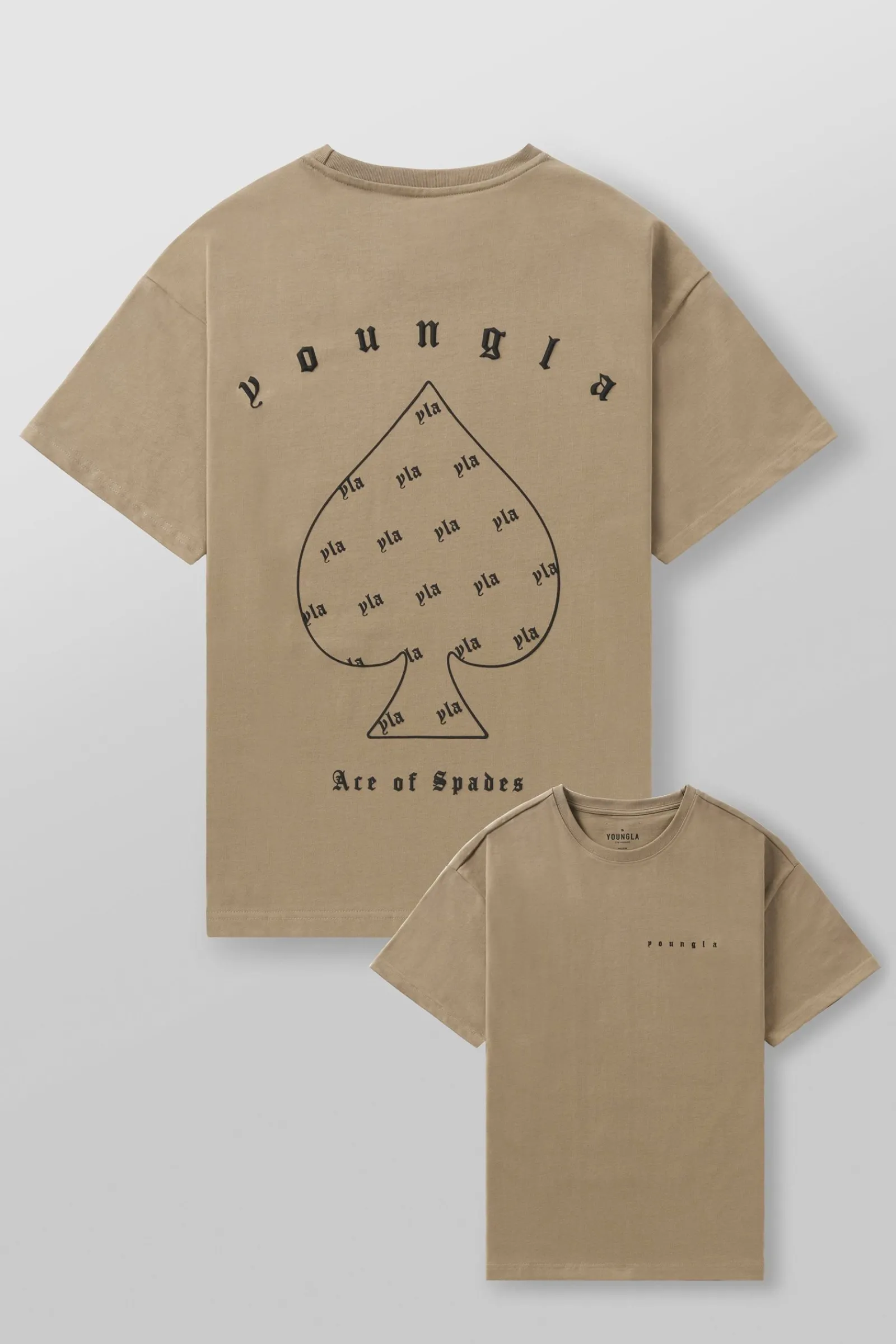 Shirts<Youngla 4098-Ace Of Spades Tees Black|Charcoal|Coffee|Off-White