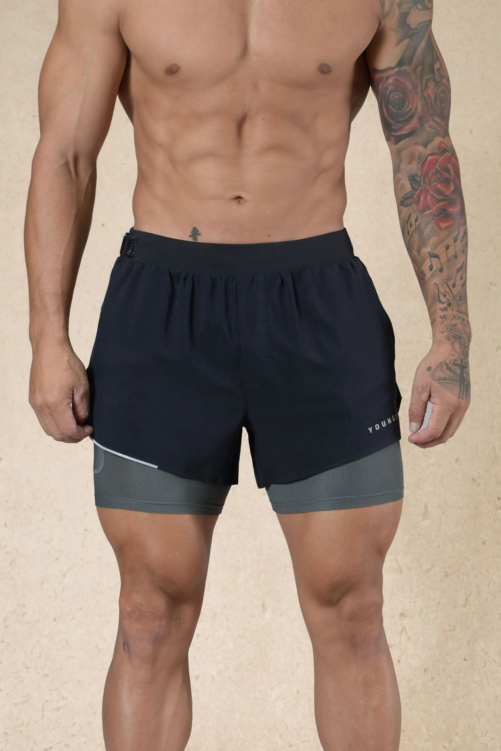 Shorts<Youngla 124-6Am Compression Shorts Black|Grey|Off-White|Plum