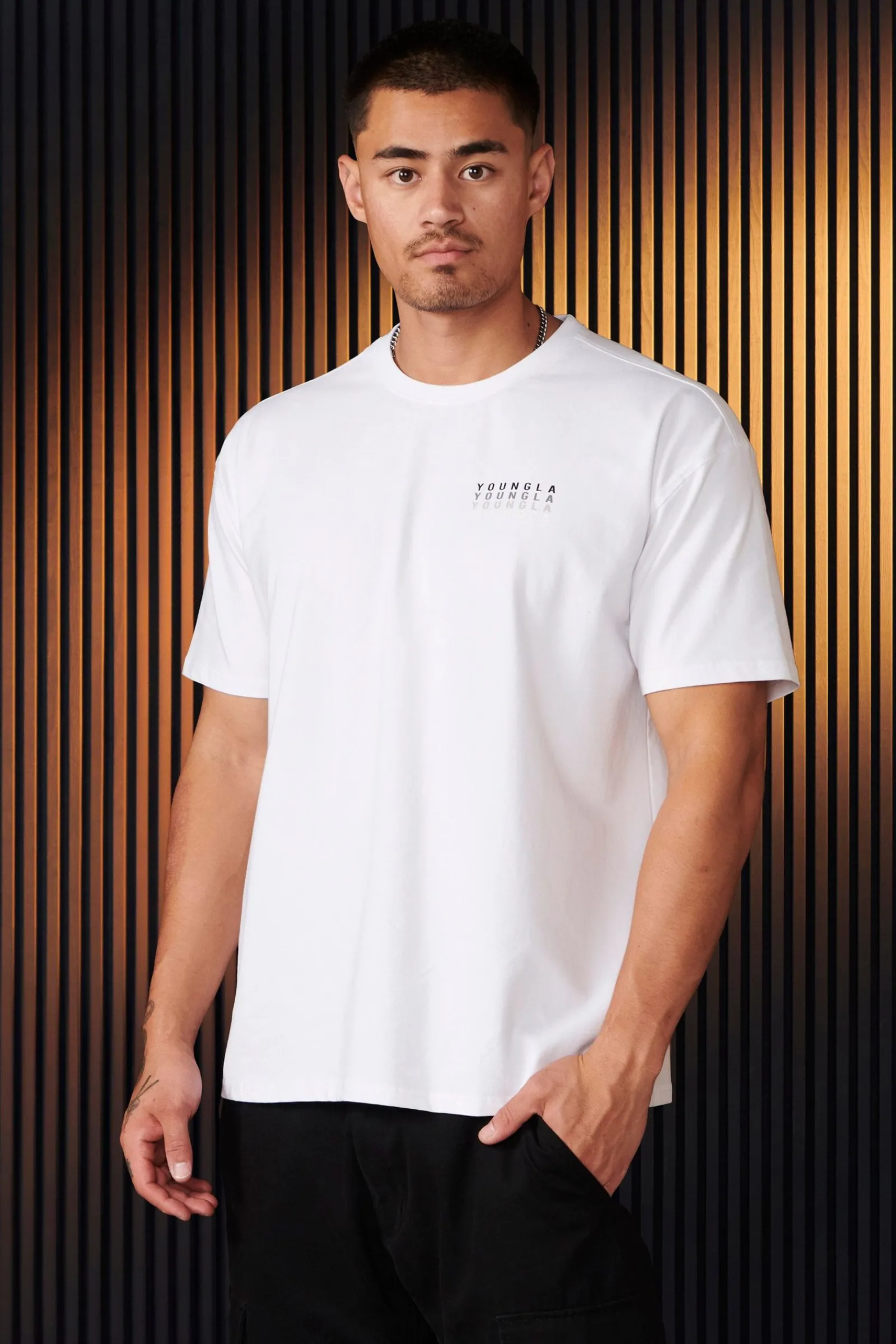 Shirts<Youngla 483-Archives Tee Black|White