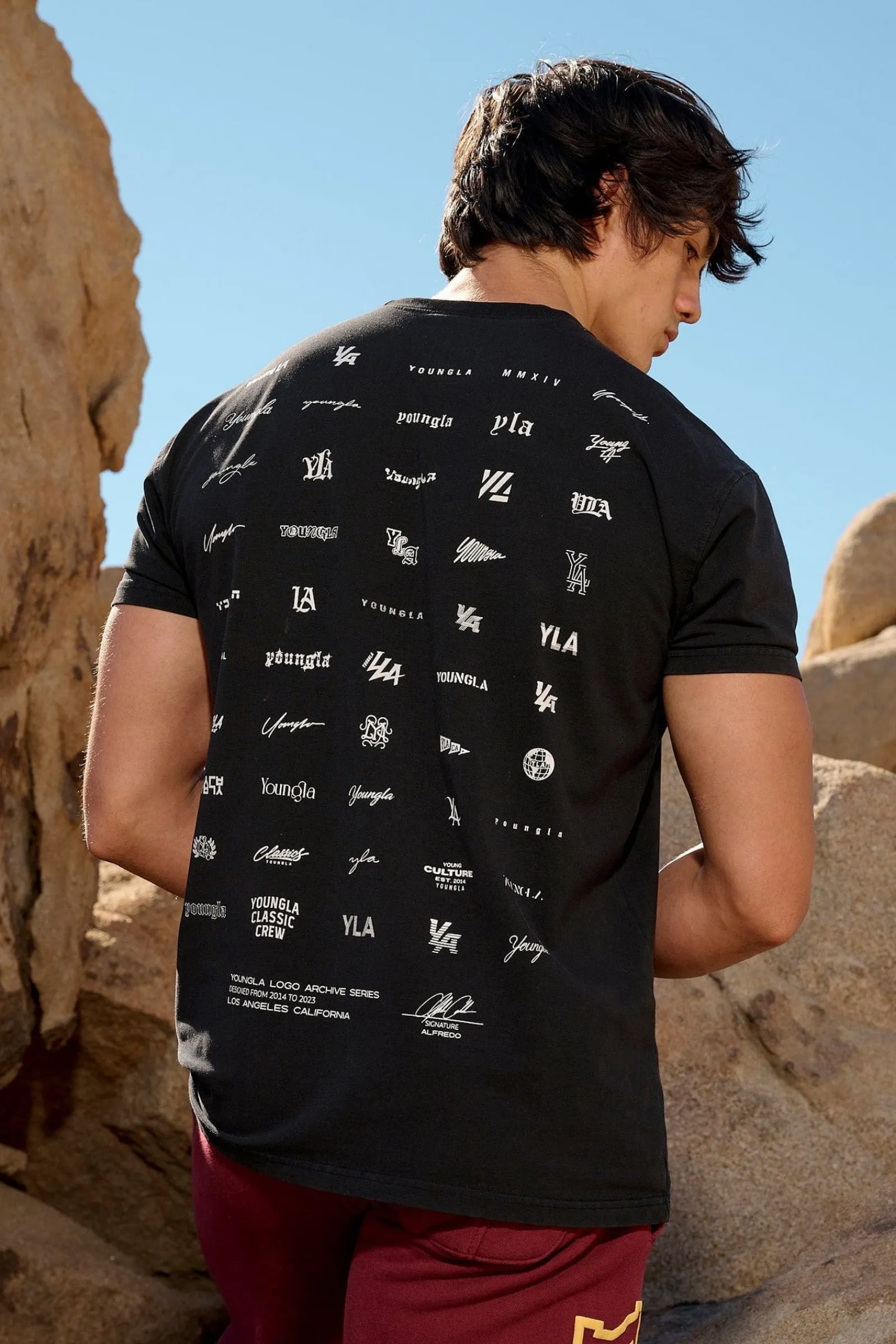 Shirts<Youngla 483-Archives Tee Black|White