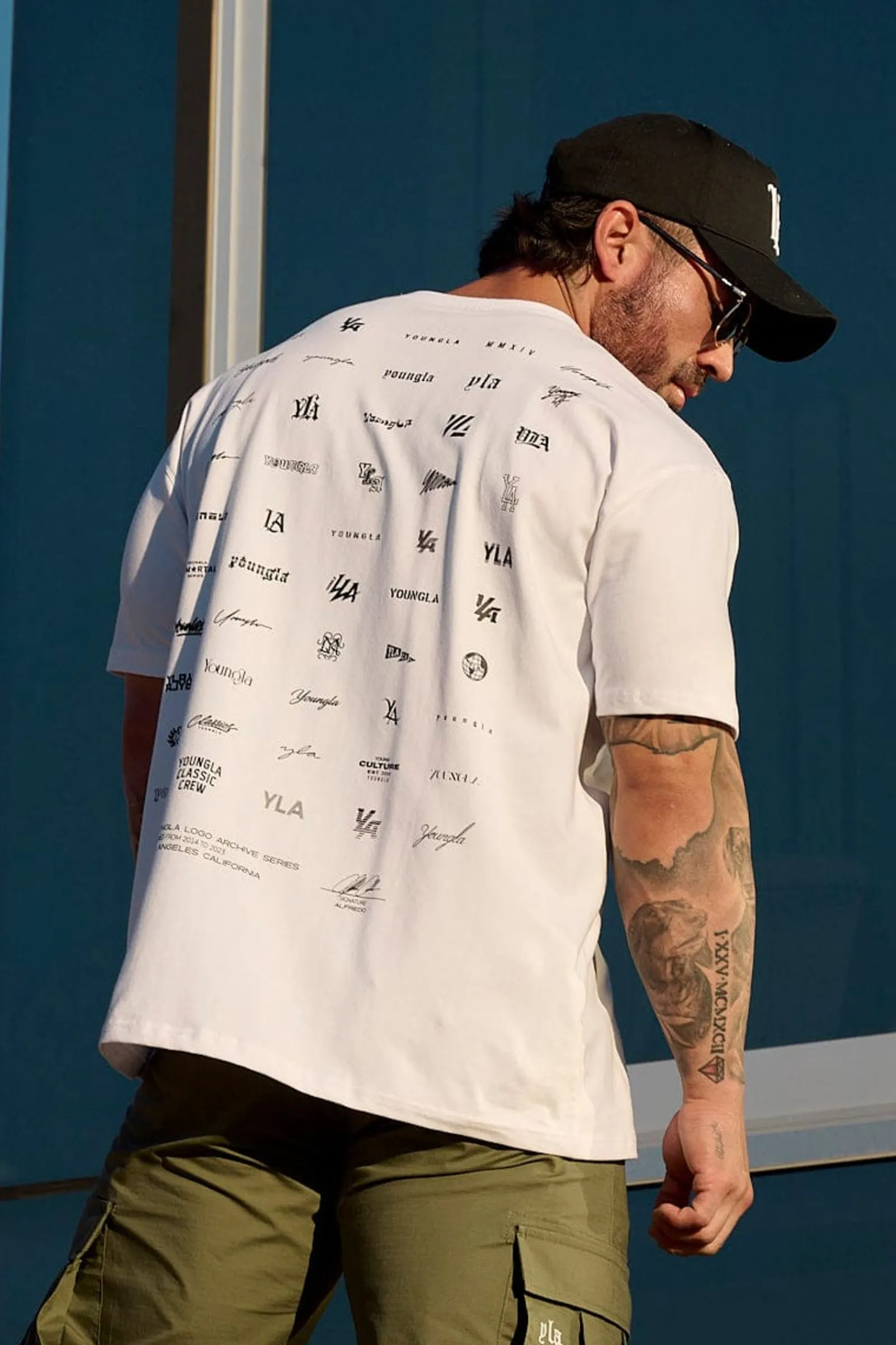 Shirts<Youngla 483-Archives Tee Black|White