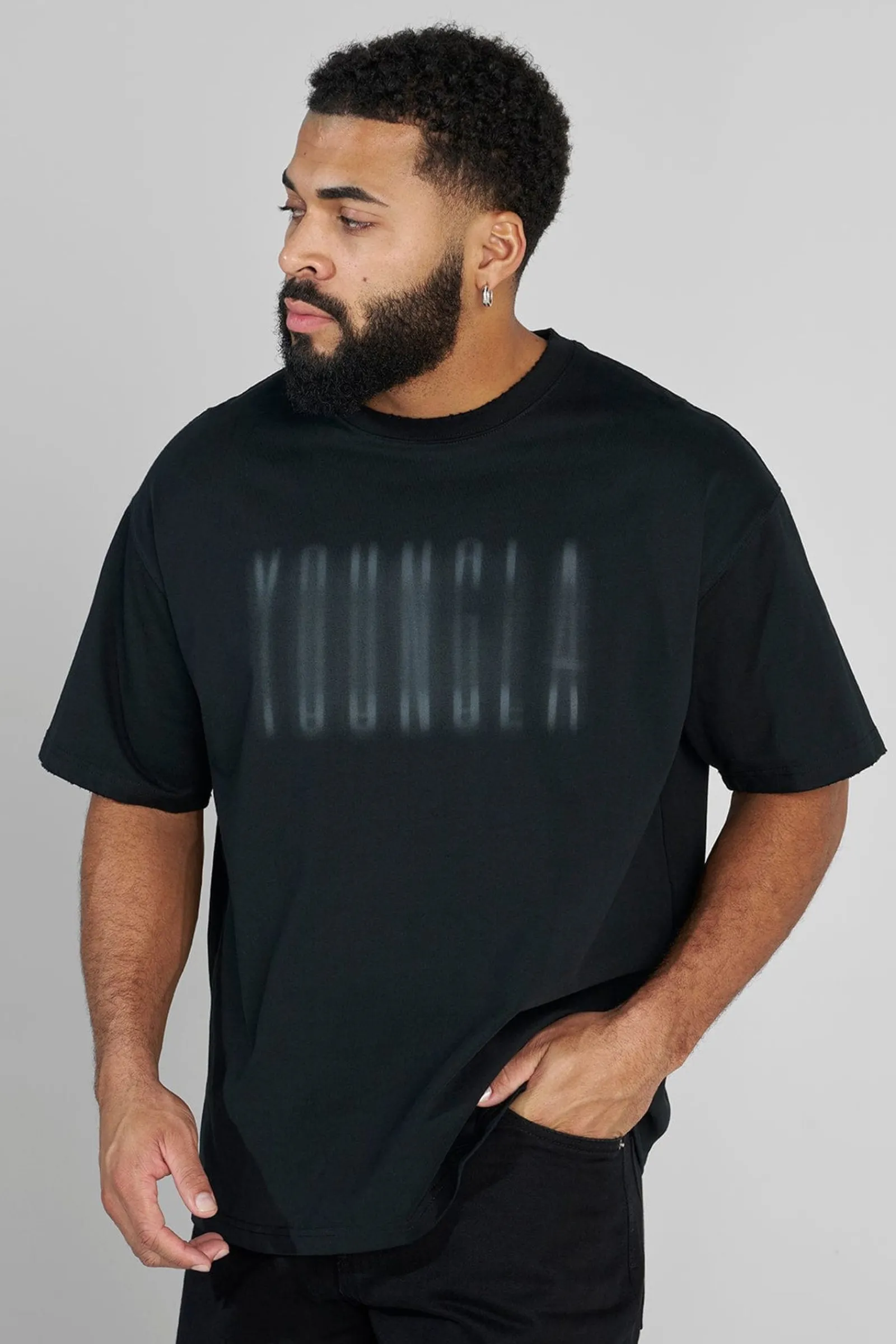 Shirts<Youngla 4075-Blurry Heavyweight Tee Black Wash|Brown Wash|Grey Wash|White