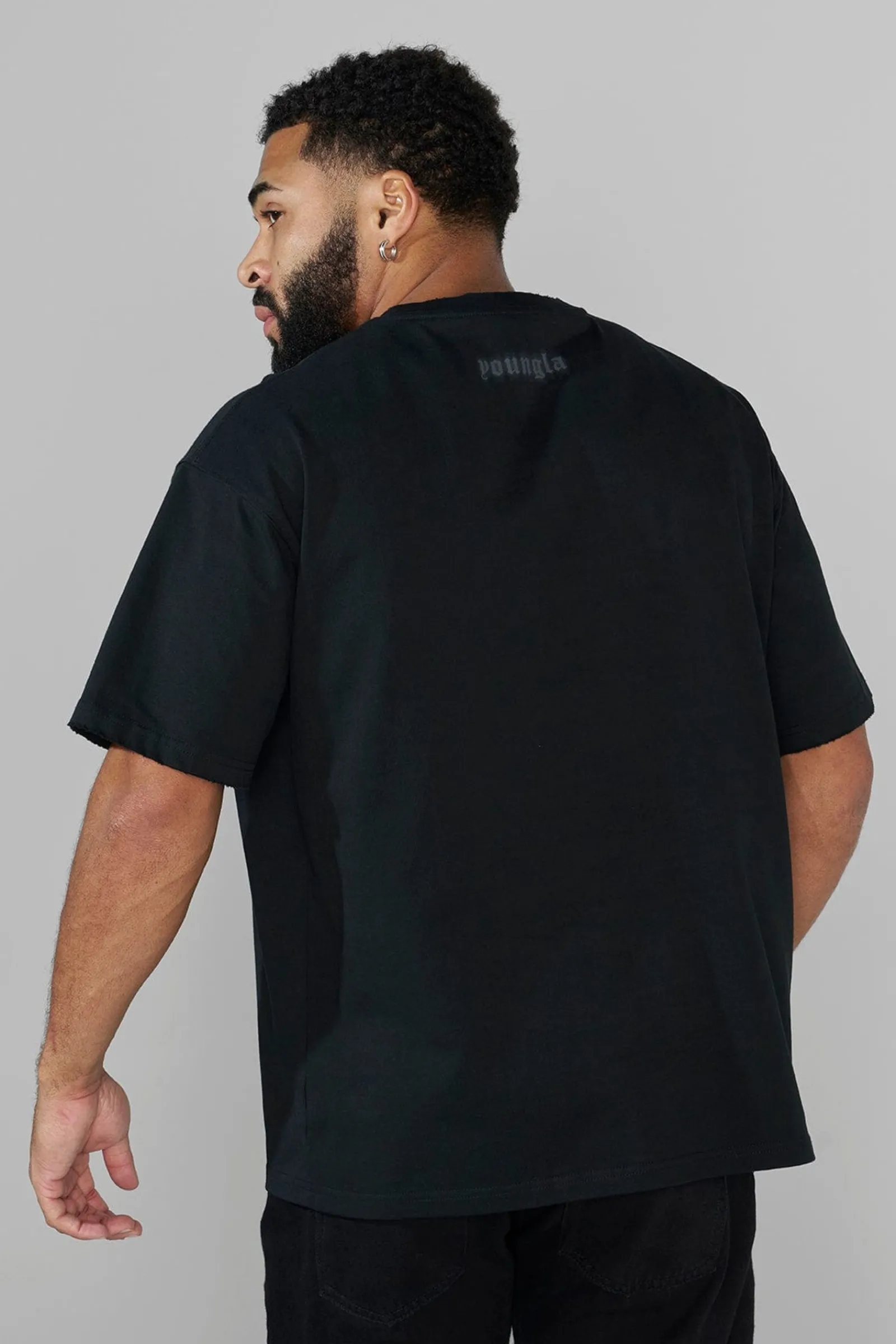 Shirts<Youngla 4075-Blurry Heavyweight Tee Black Wash|Brown Wash|Grey Wash|White