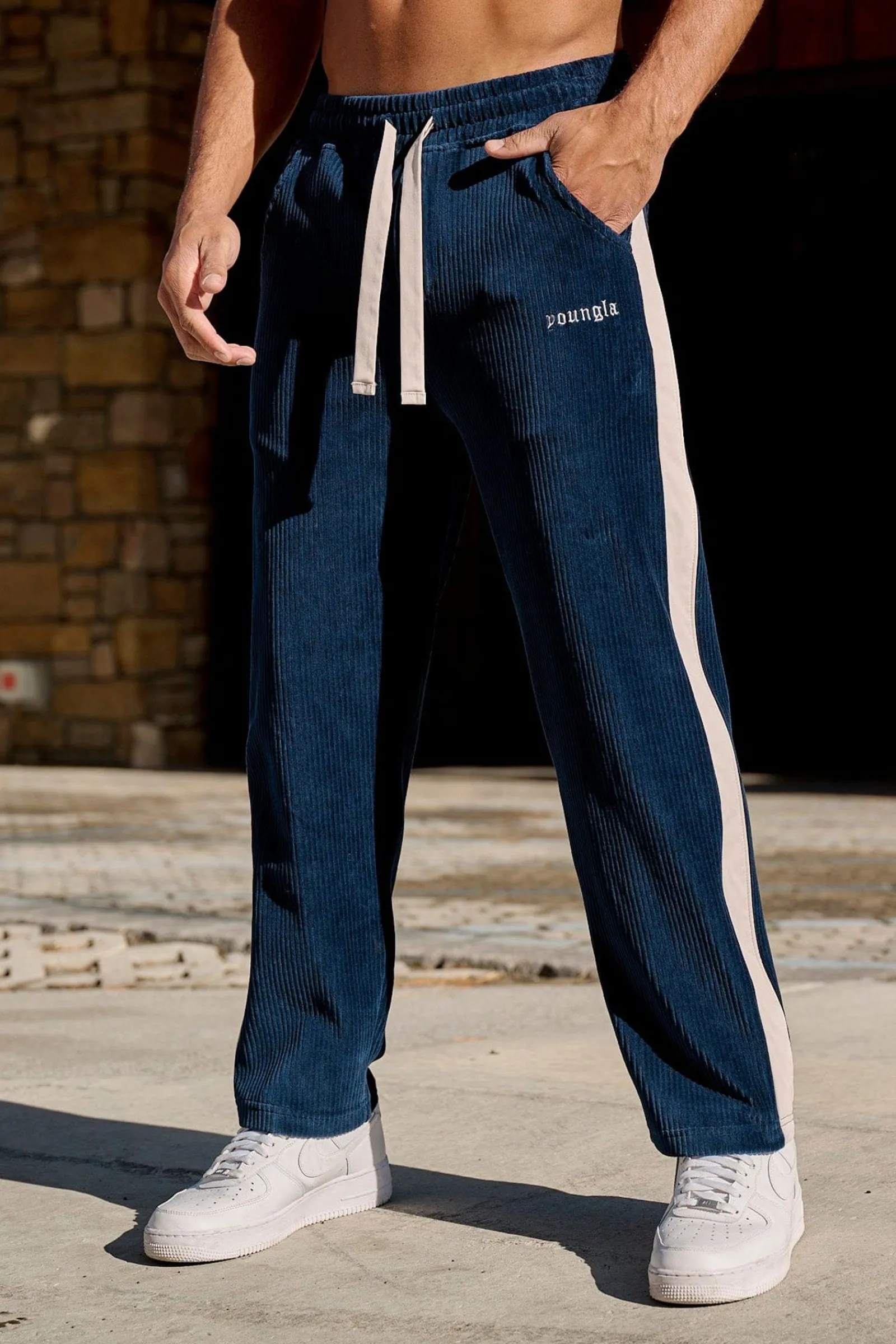 Joggers<Youngla 221-Corduroy Pants Black|Brown|Grey|Navy