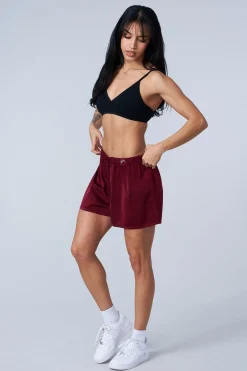Shorts<Youngla 151-Dreamer Shorts Black|Burgundy